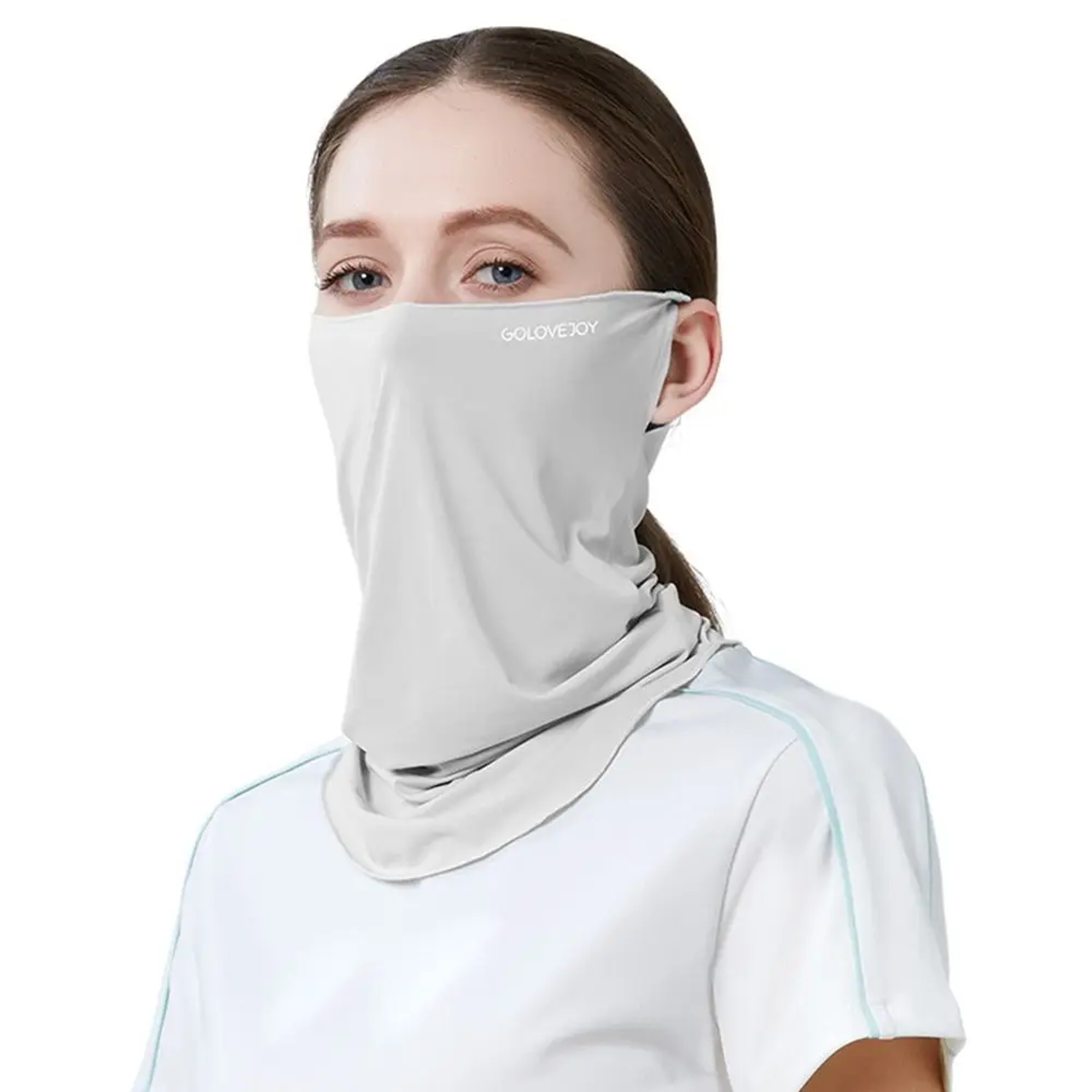 UV Cooling Ice Silk Face  Neck Shield Mask For Women 5