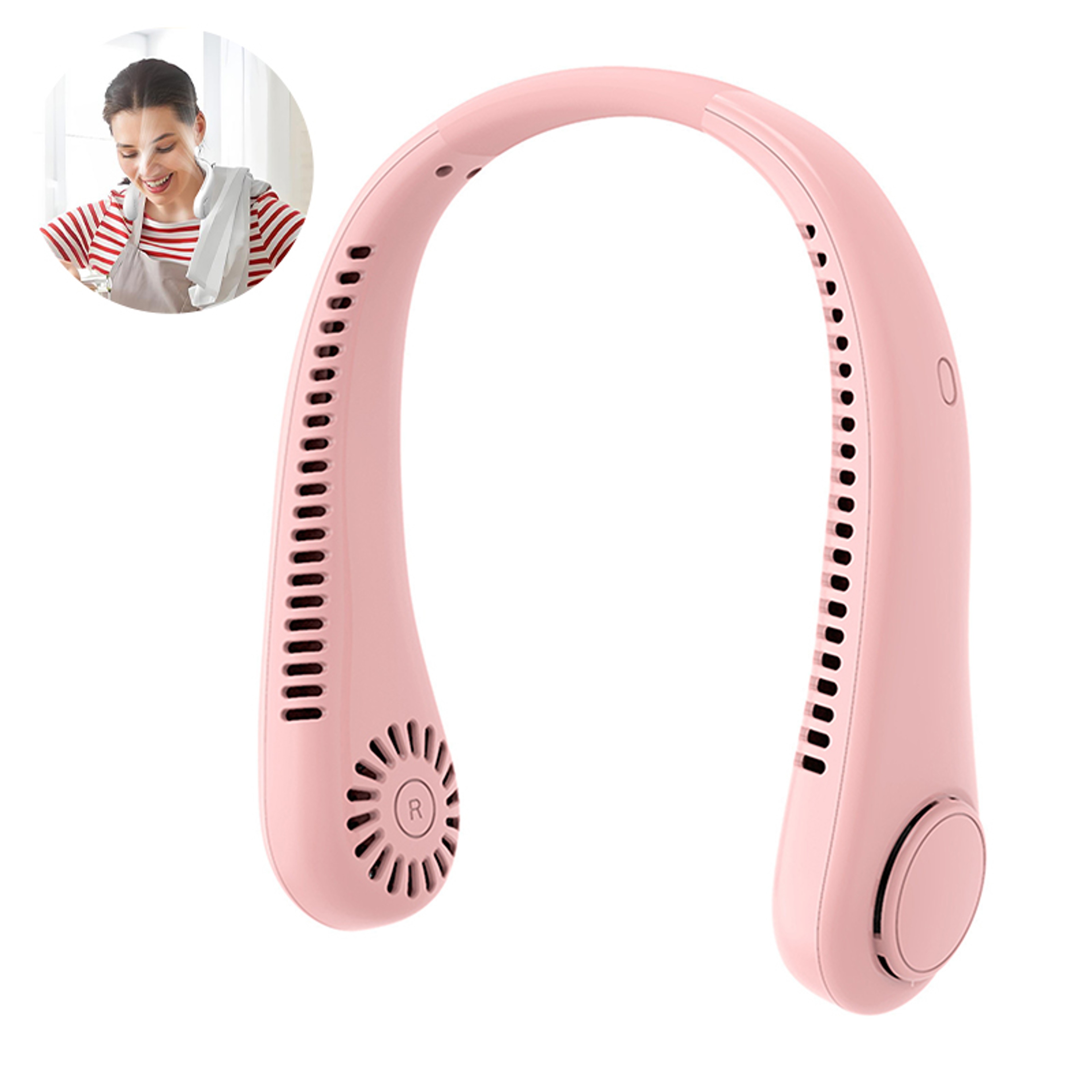 Rechargeable Portable Neck Fan With Speed Cooling  Adjustable HandsFree Design 3