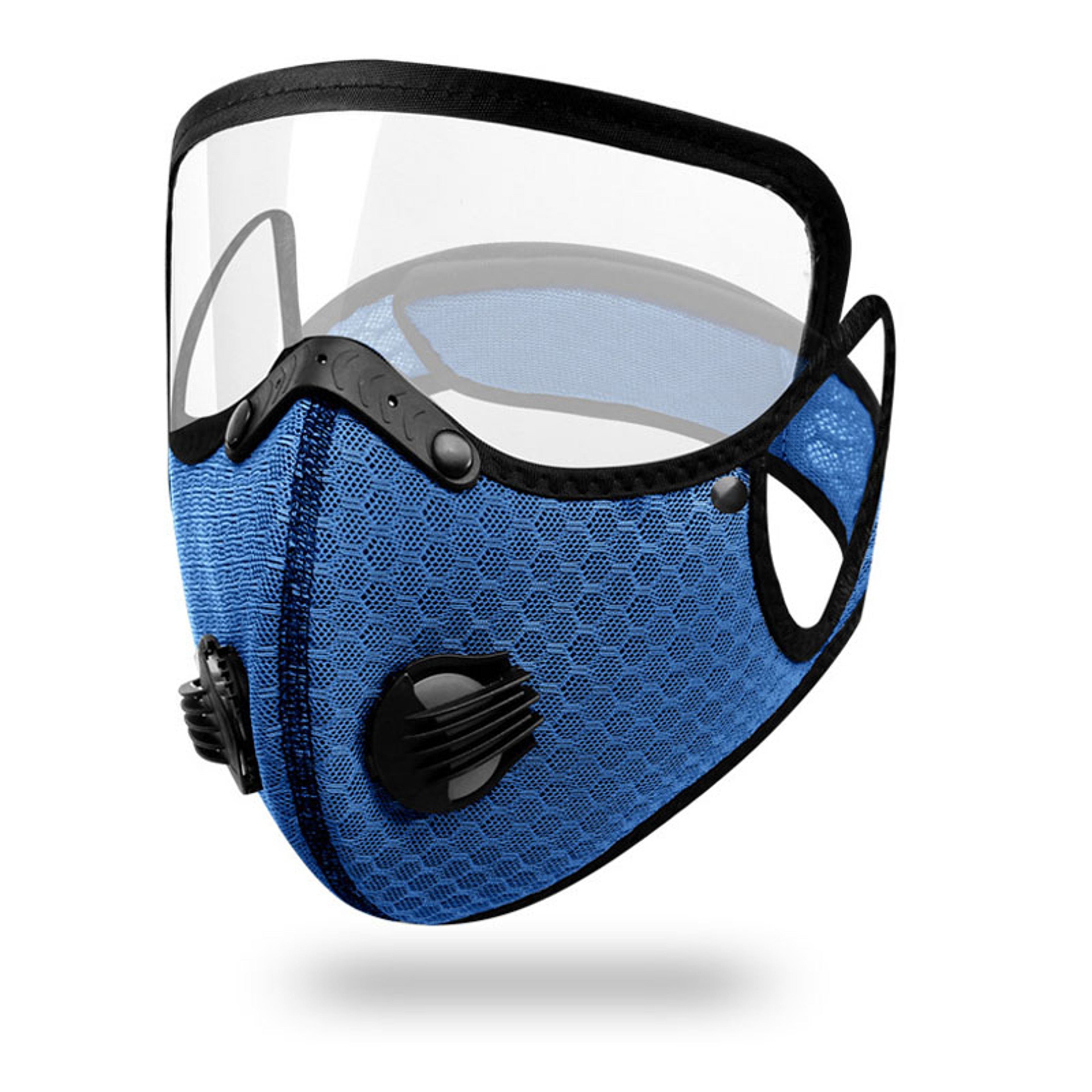 Cycling Face Mask With Goggles  Carbon Filter Protection 5