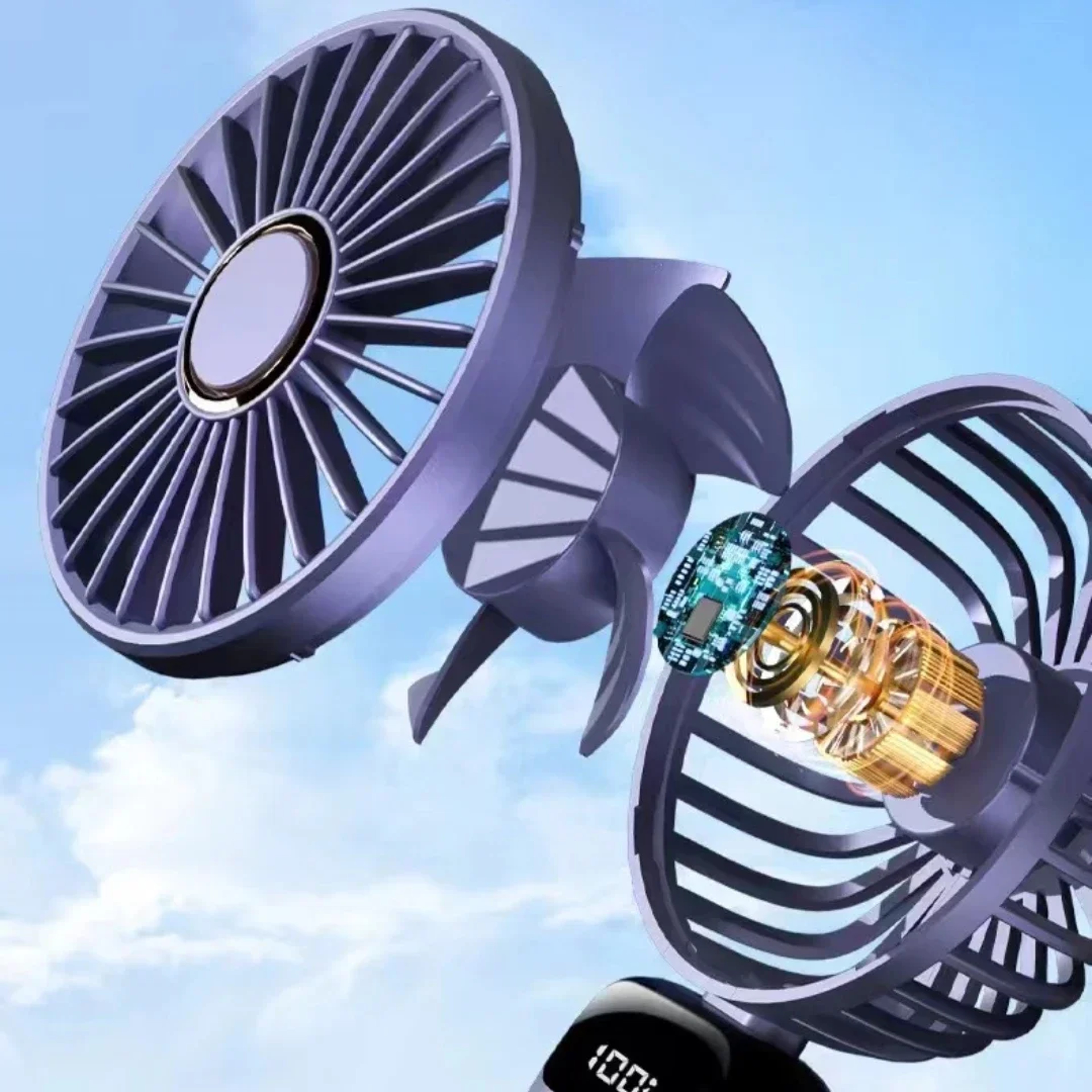 Portable Rechargeable Handheld Fan With LED Display  Aromatherapy 5