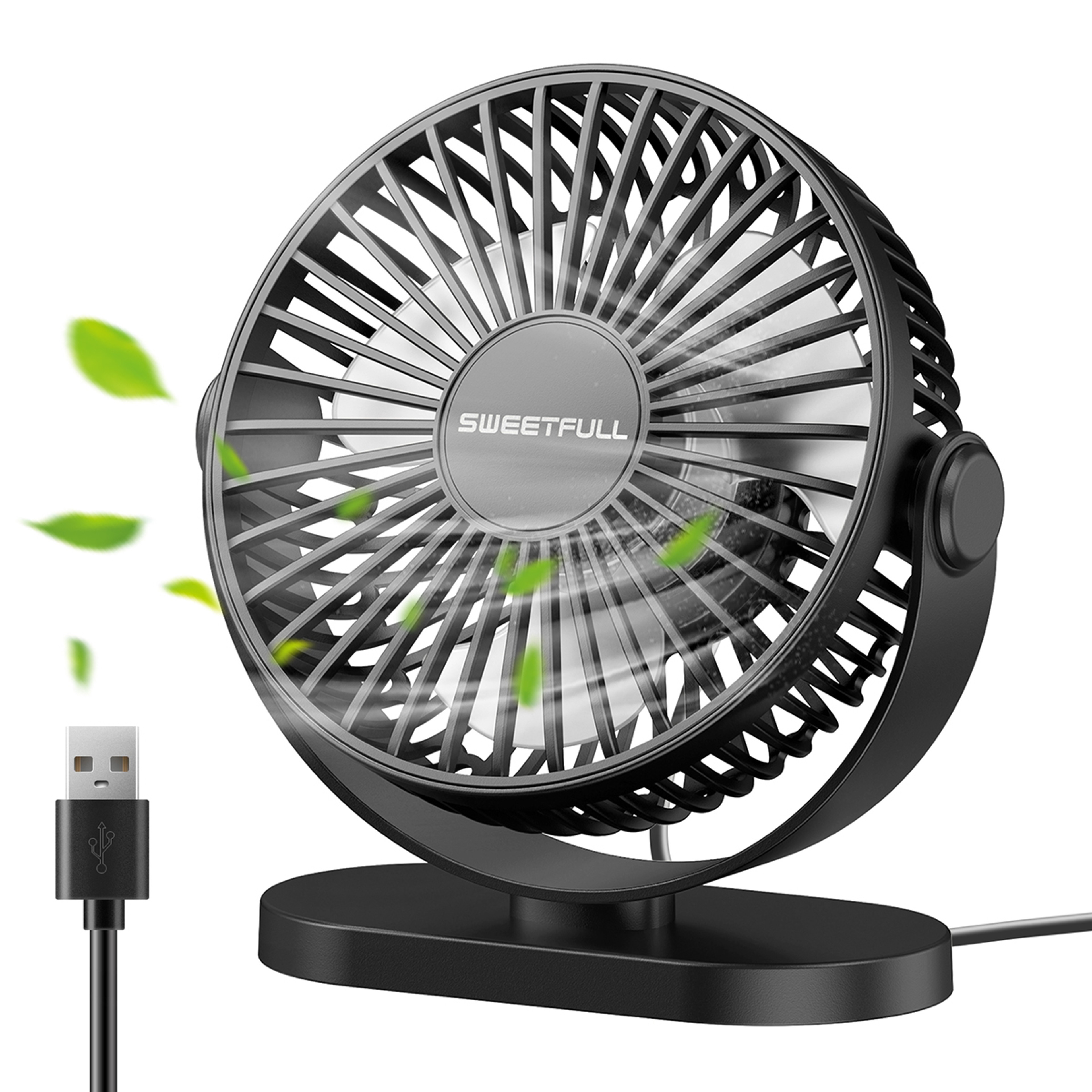 Portable USB Desk Fan With Speed Quiet Cooling For Home Office  Travel 0