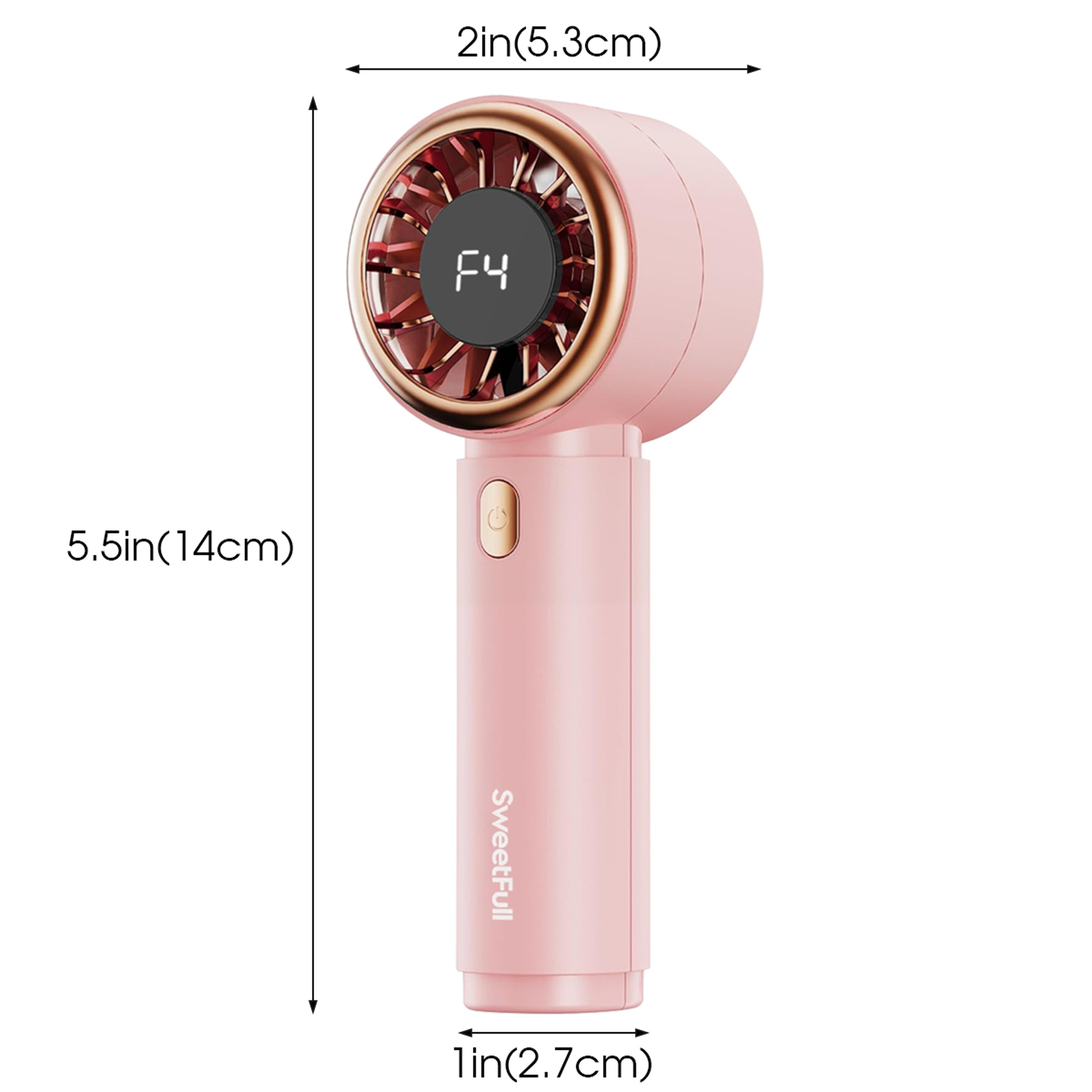 Handheld Fan With LED Display  Speed USB Rechargeable Cooling 3