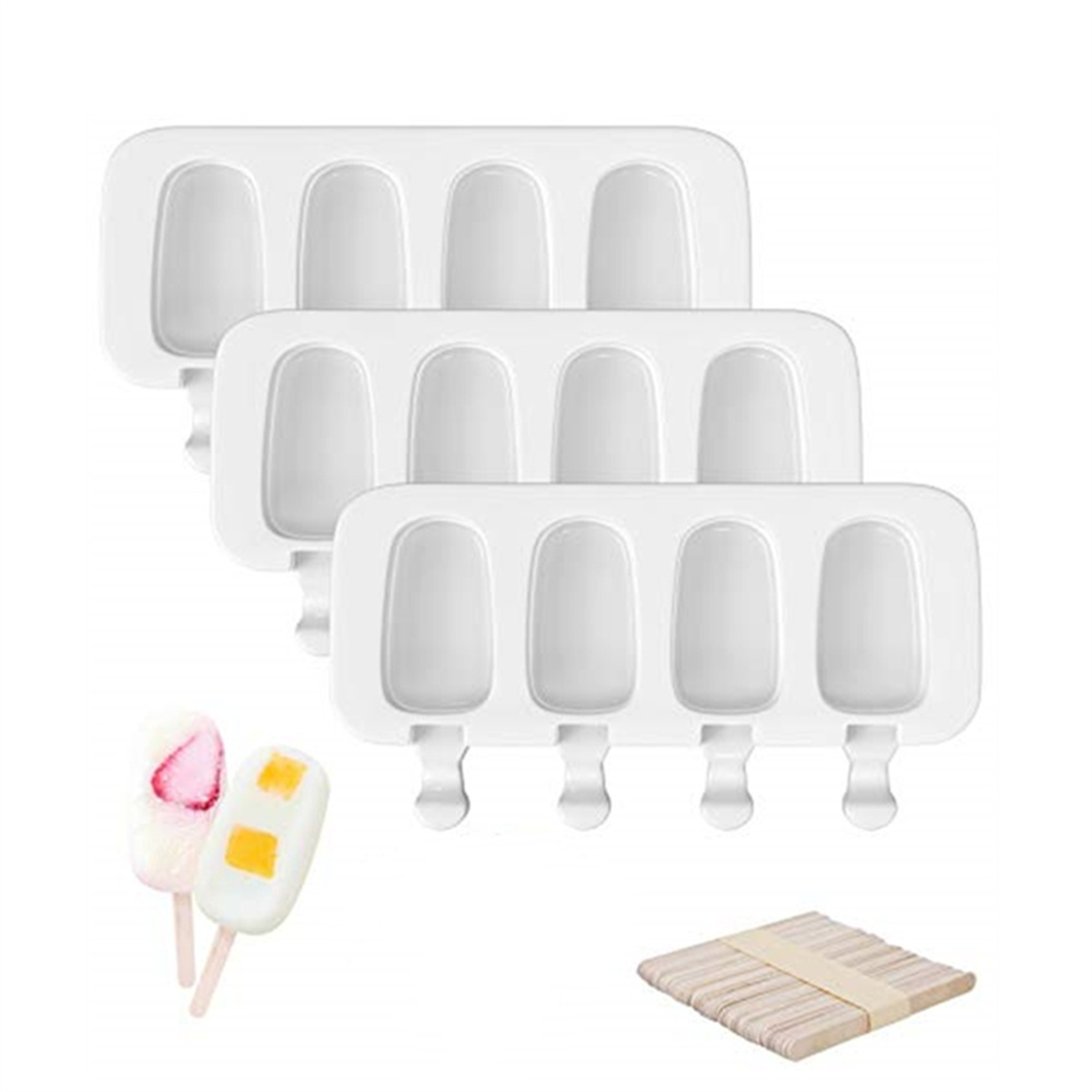 Homemade Treats Cavity Silicone Popsicle Maker Set With Sticks 7