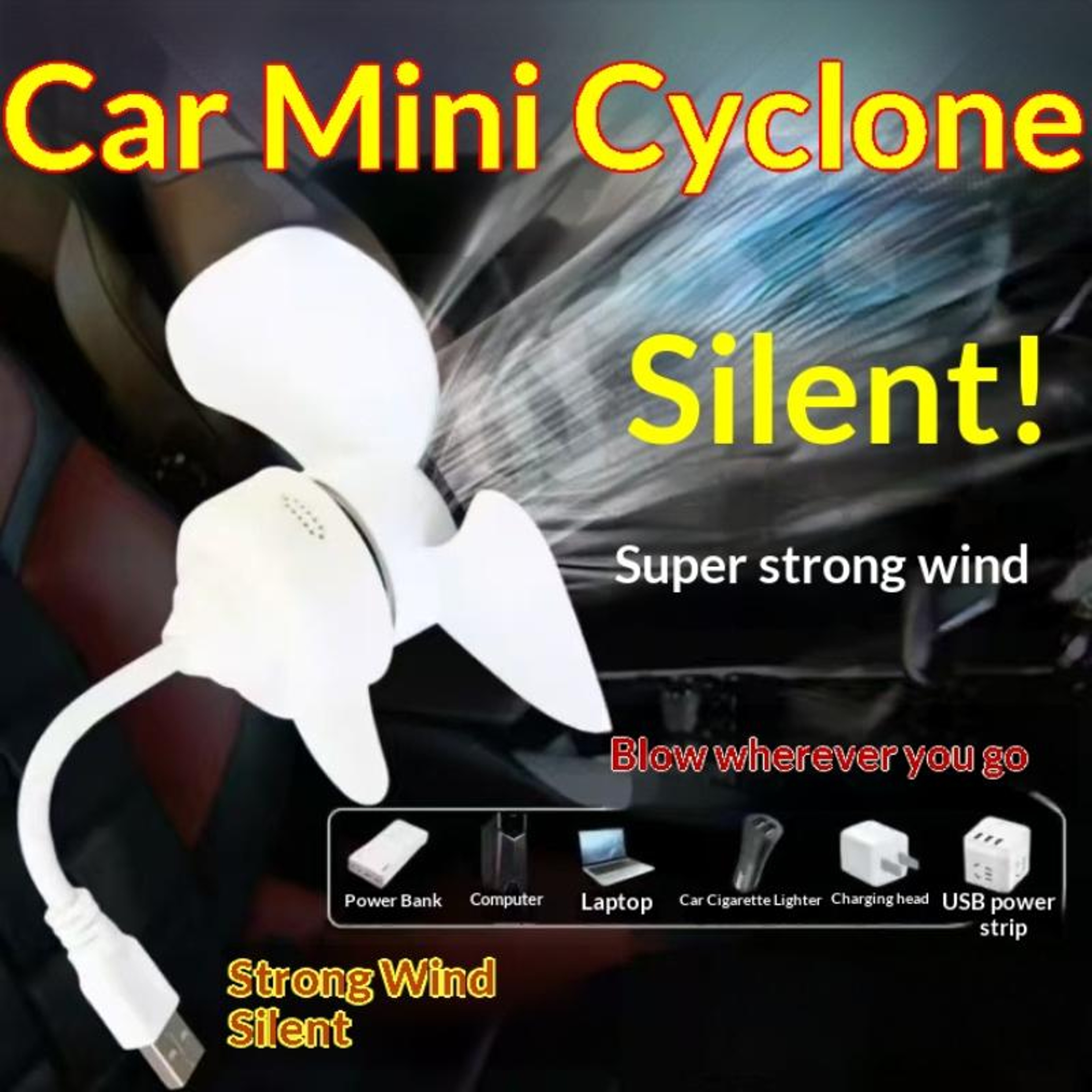 USB Mini Fan for Laptop, Power Bank & Desktop Cooling – view 2
