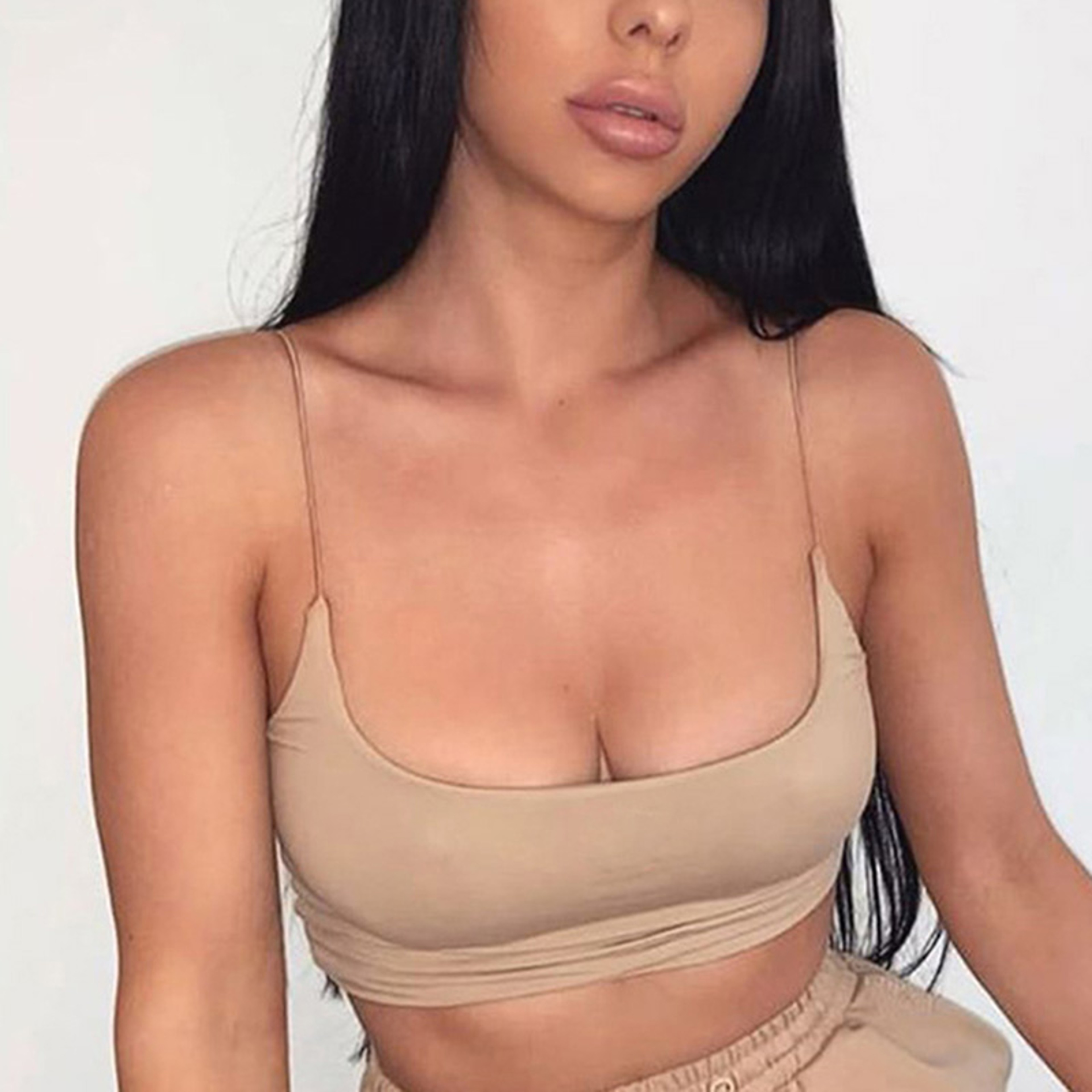 Seamless Bandeau Crop Tank For Women Soft Stretch Summer Cami Top 2