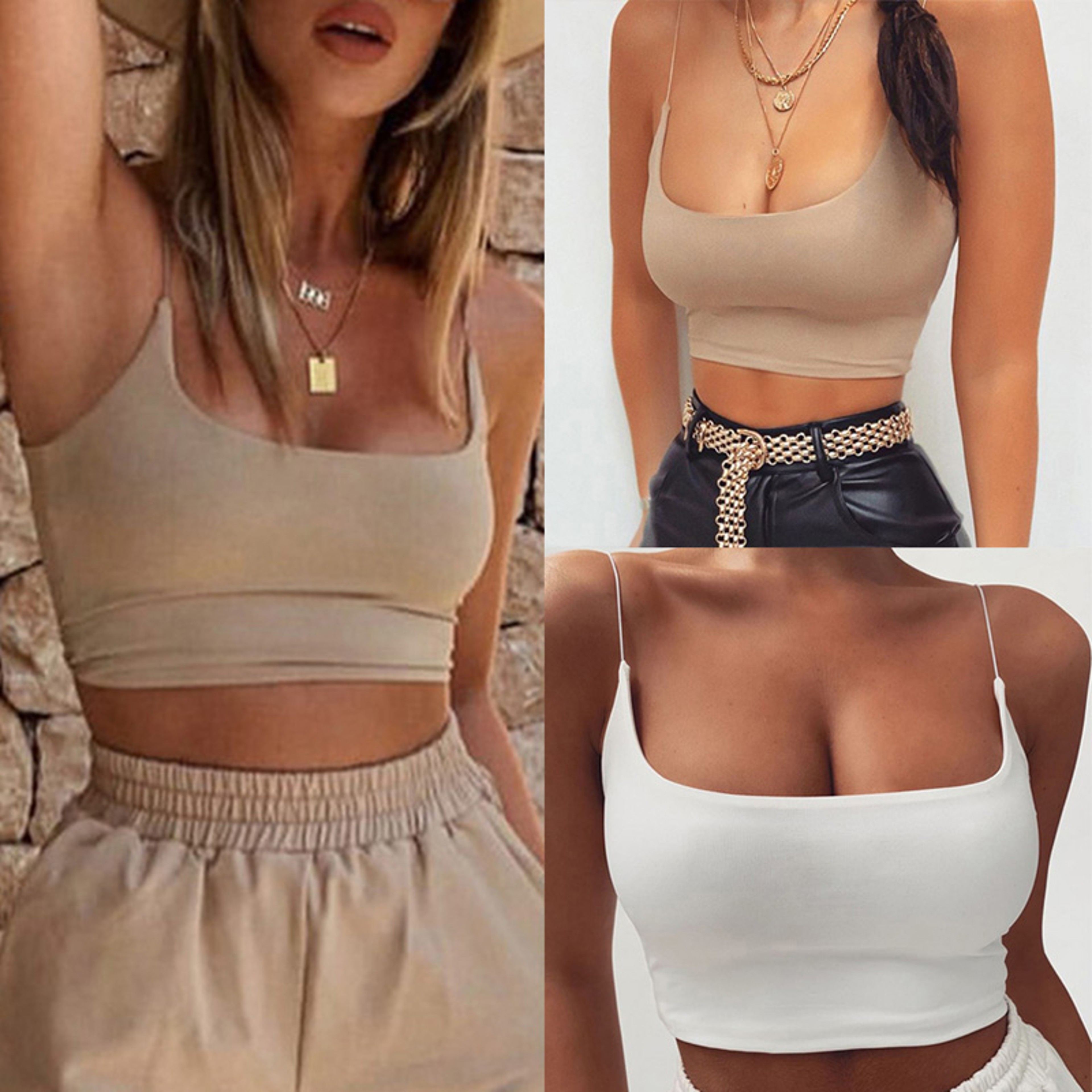 Seamless Bandeau Crop Tank For Women Soft Stretch Summer Cami Top 6