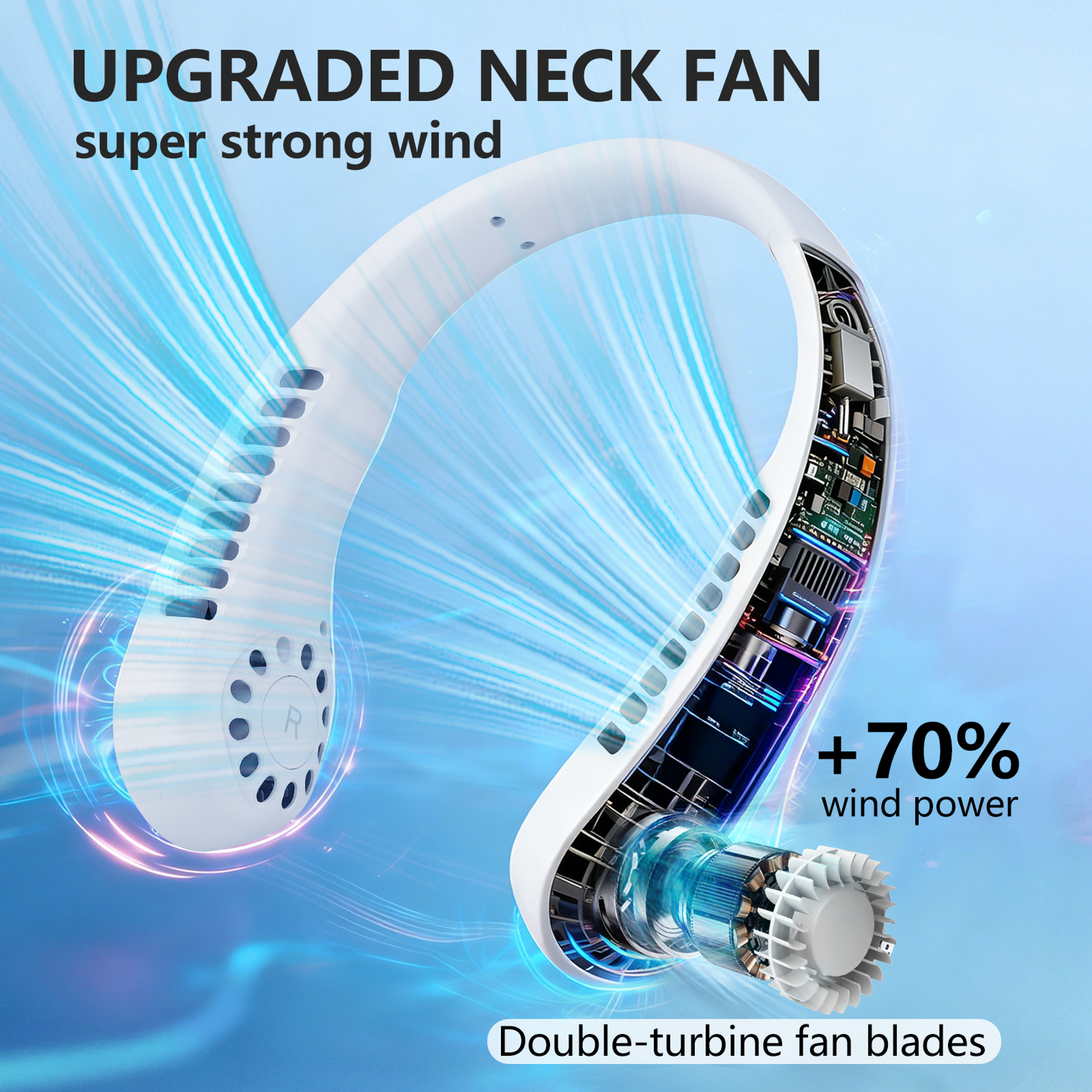 Portable Bladeless Neck Fan With Infinite Speed Rechargeable Cooling 6