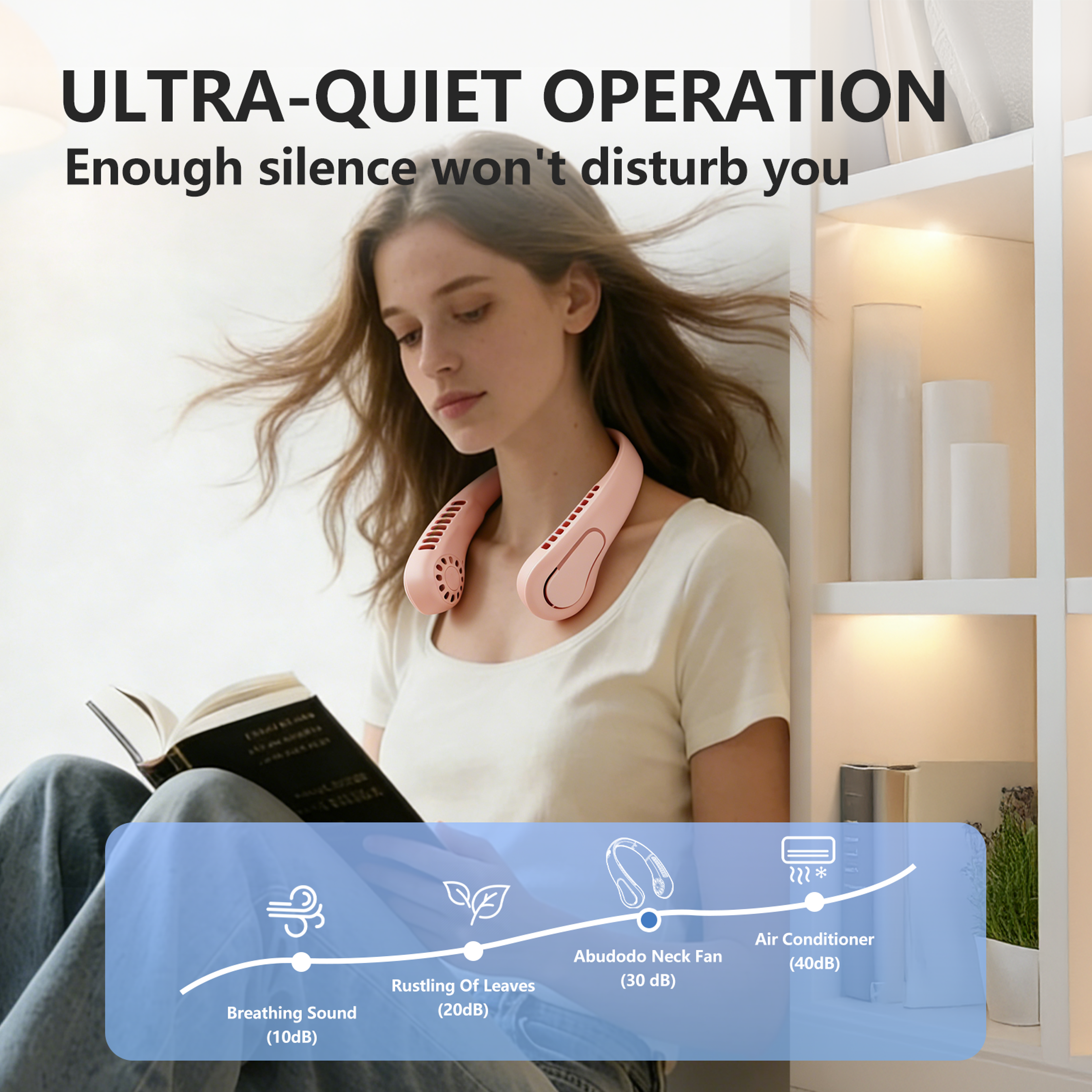 Portable Bladeless Neck Fan With Infinite Speed Rechargeable Cooling 8