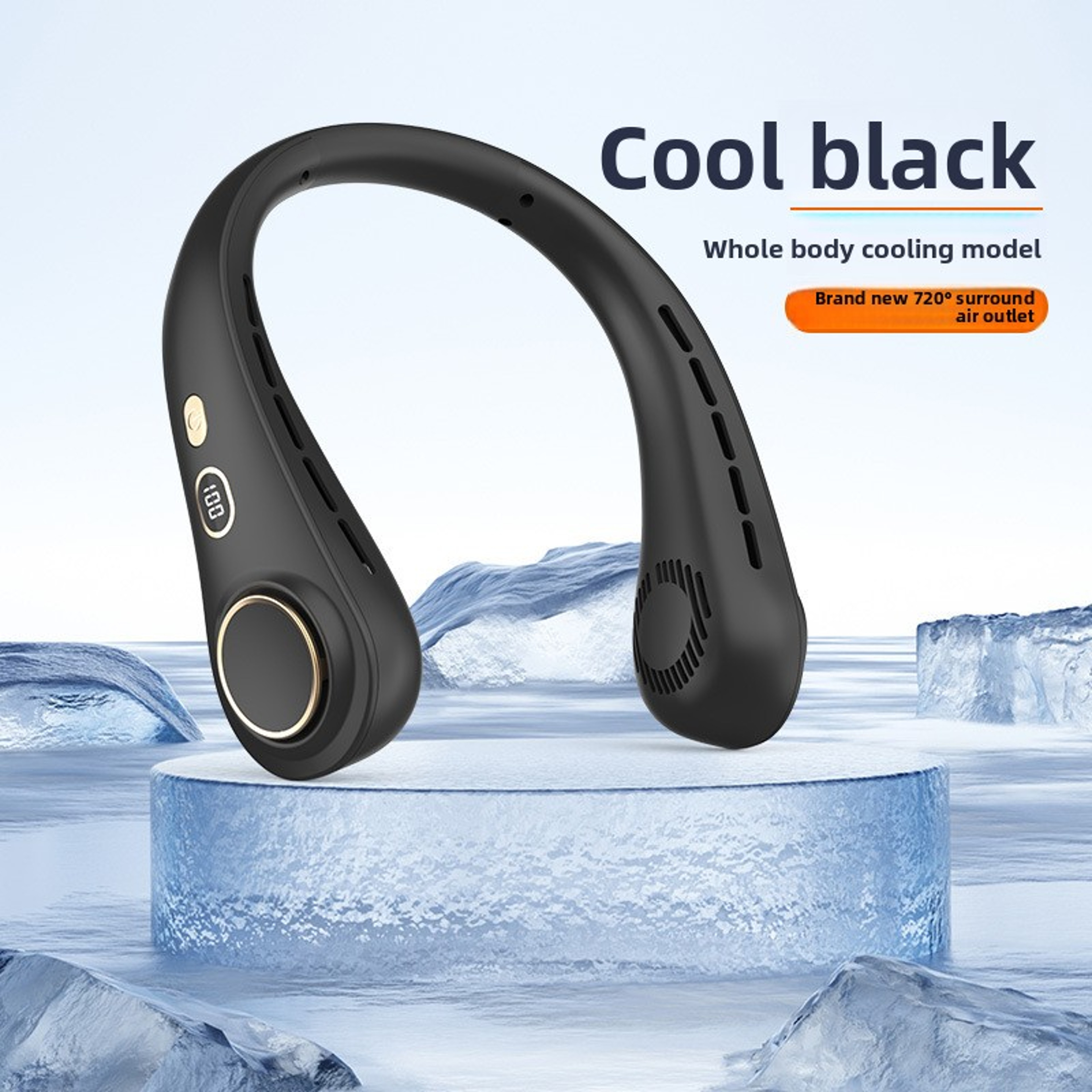 Portable Bladeless Neck Fan With LED Display Rechargeable Personal Cooling Fan 8