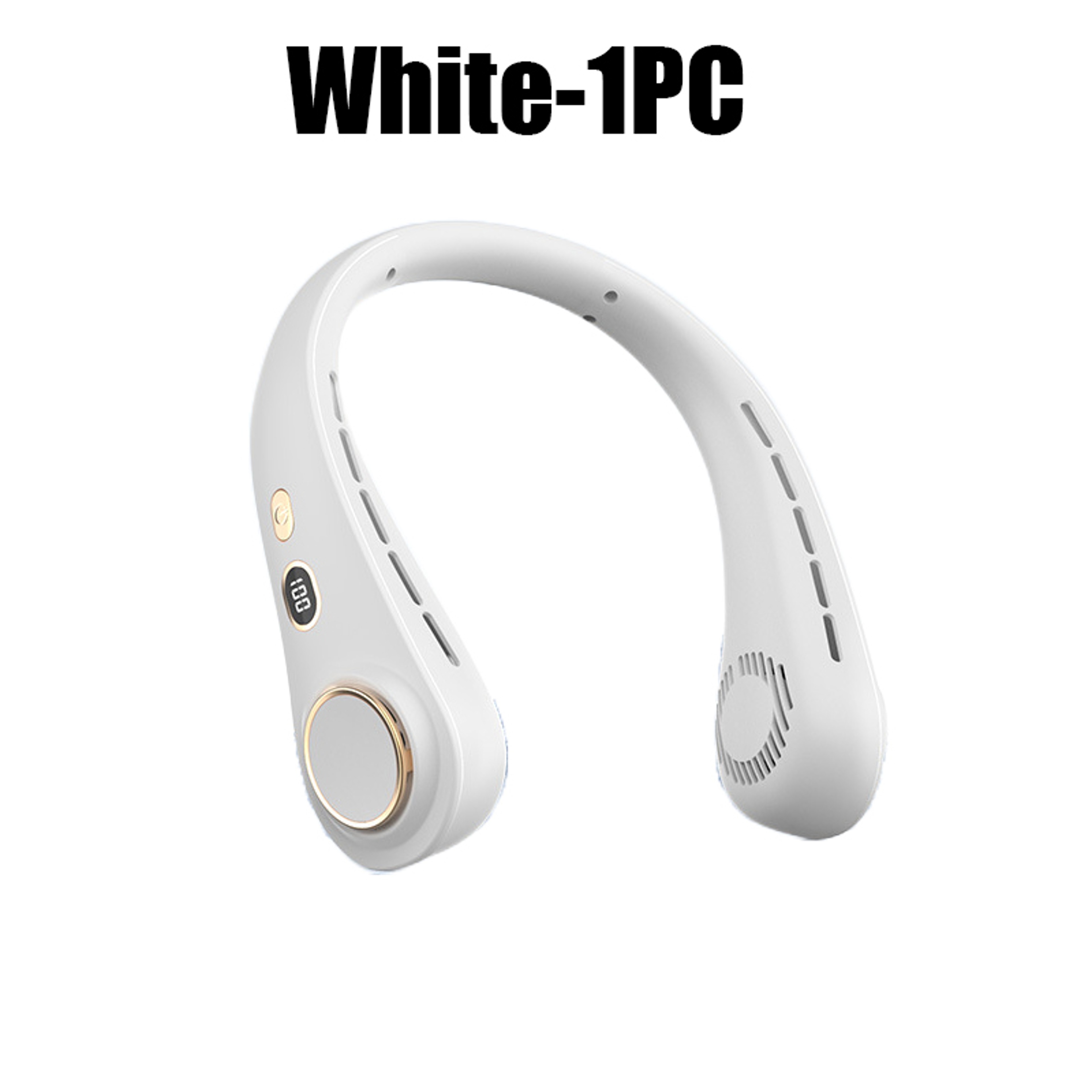 Portable Bladeless Neck Fan With LED Display Rechargeable Personal Cooling Fan 1