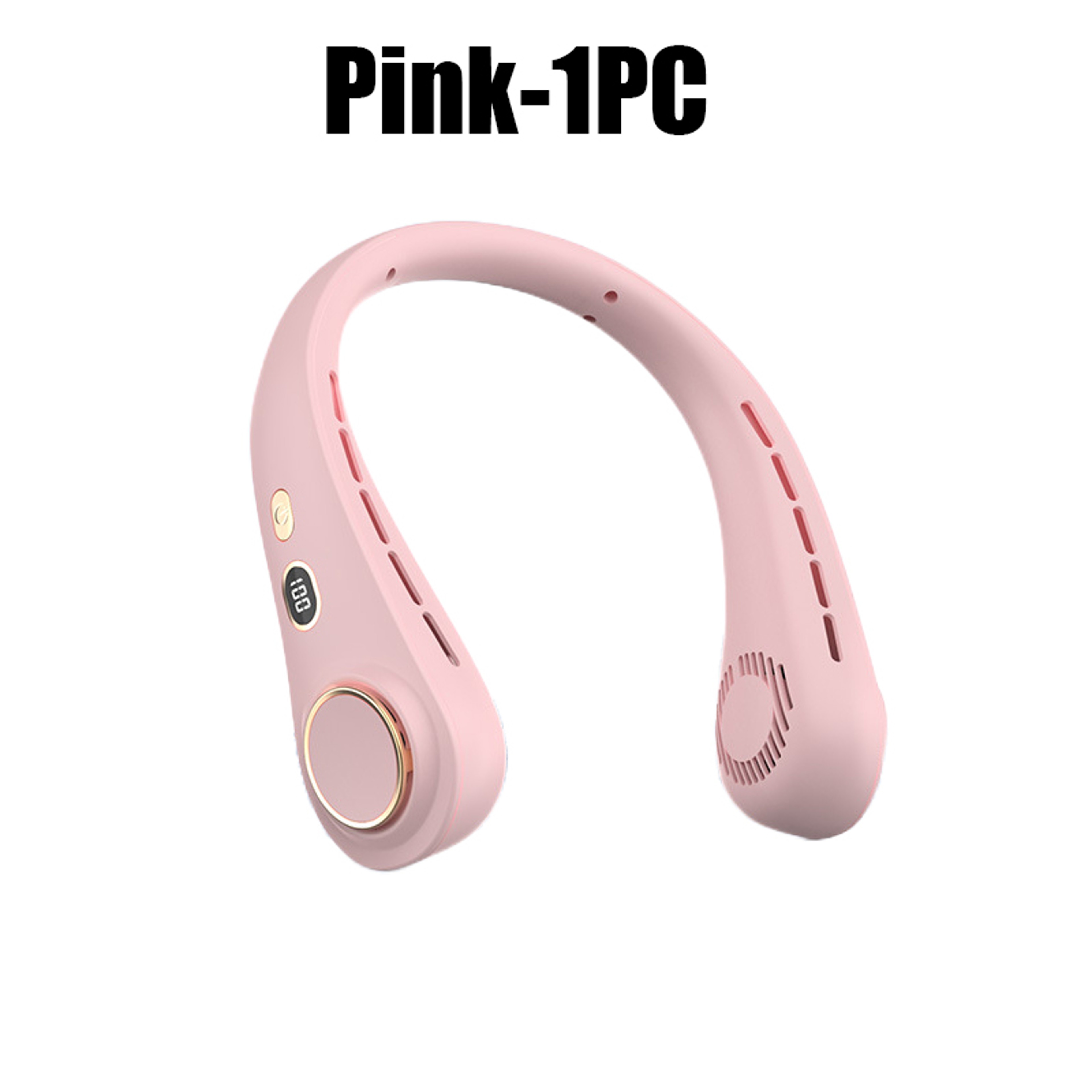 Portable Bladeless Neck Fan With LED Display Rechargeable Personal Cooling Fan 4