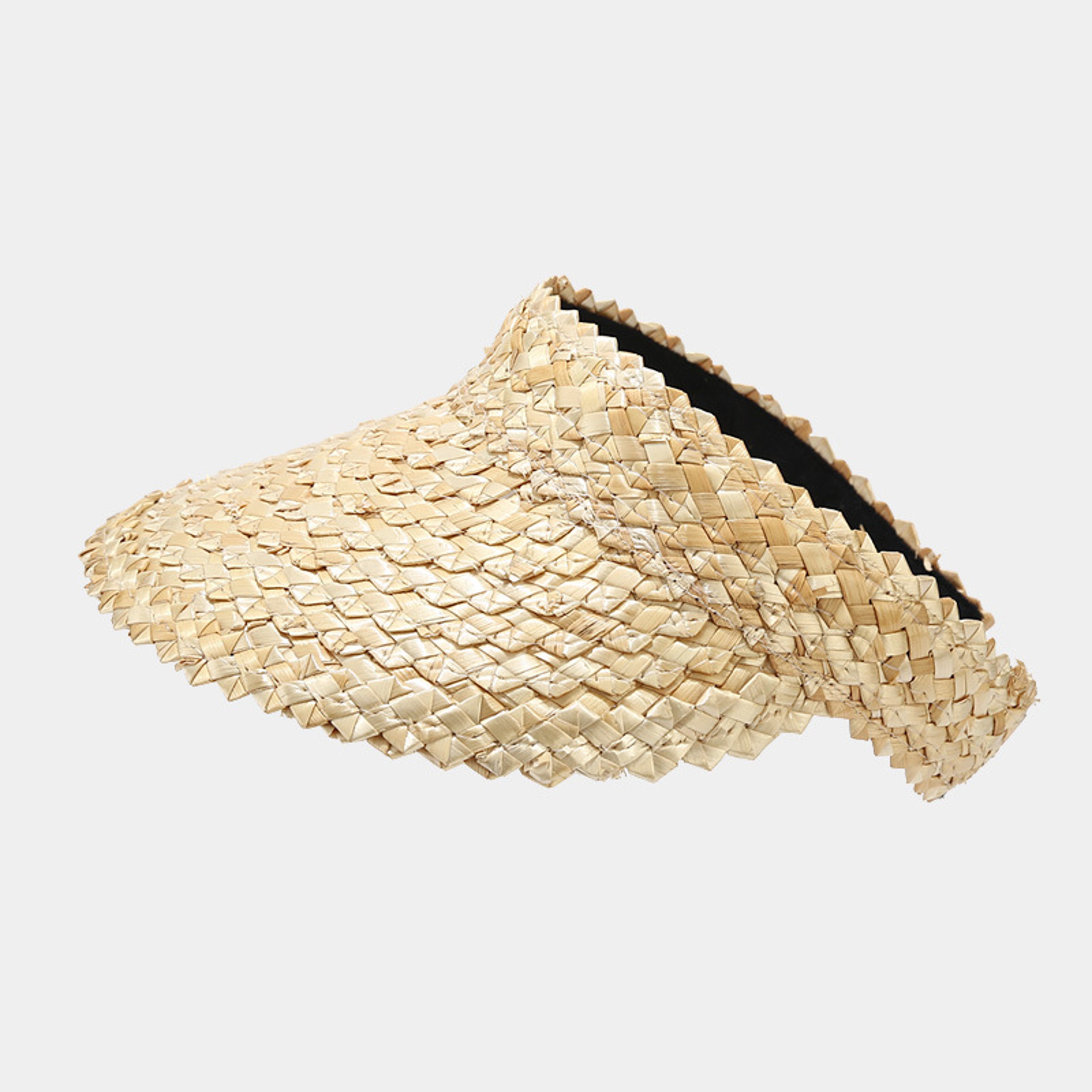 Handmade Raffia Straw Hat Open Top Sun Hat For Women With Ponytail Design For Beach  Summer Travel 1