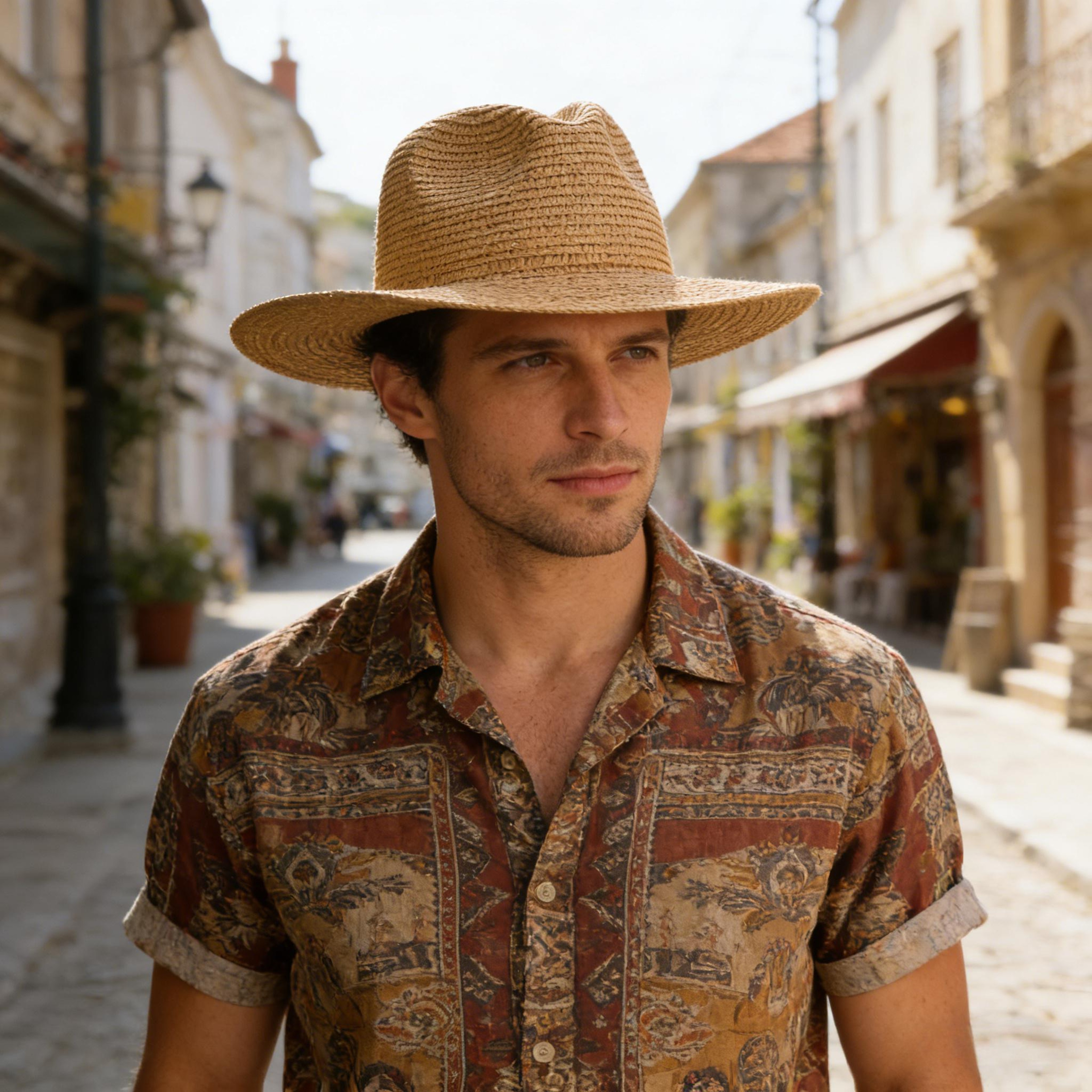 Foldable Straw Panama Hat Wide Brim Beach Sun Hat For Women  Men 0