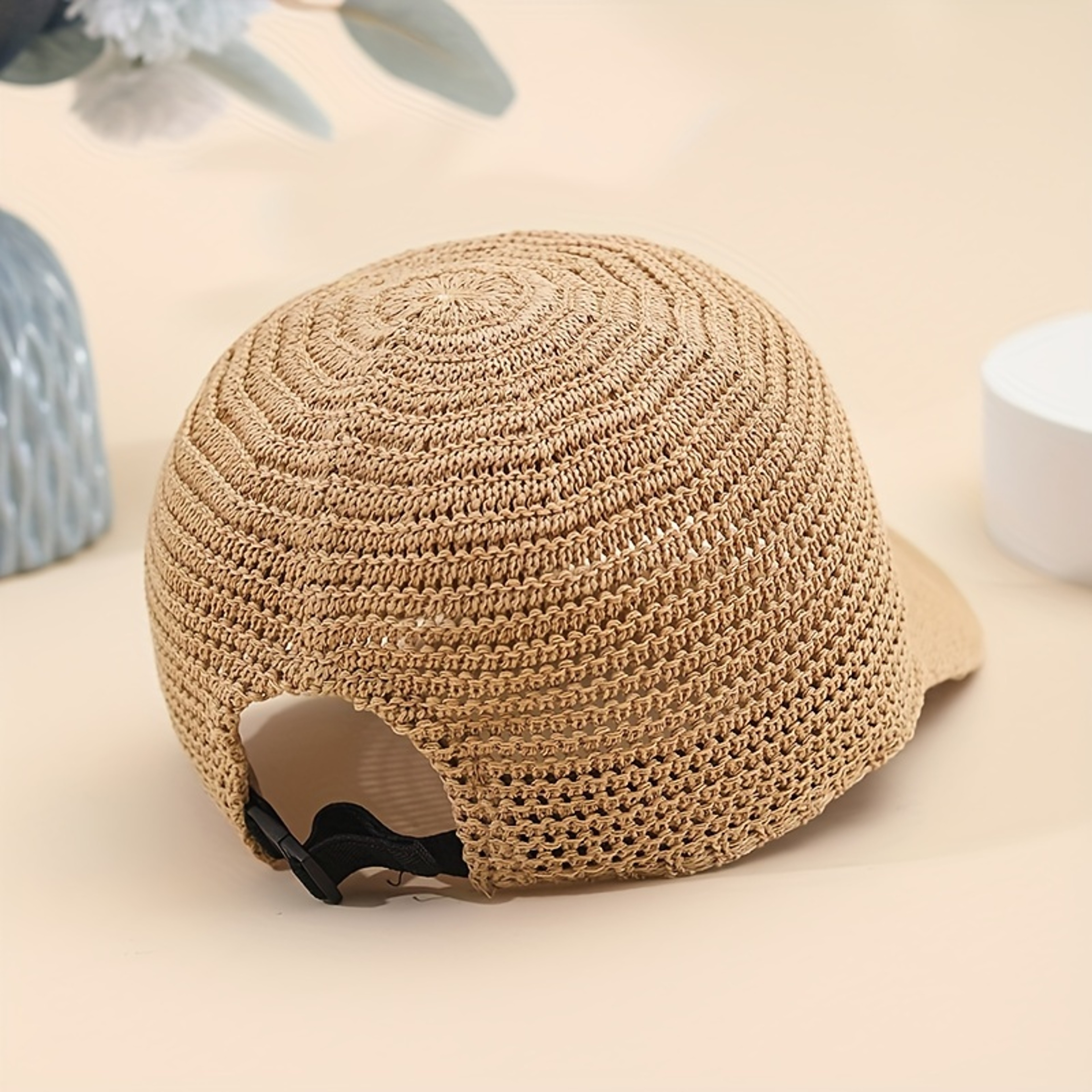 Linen Baseball Cap Breathable Knit Adjustable Summer Duckbill Cap 6