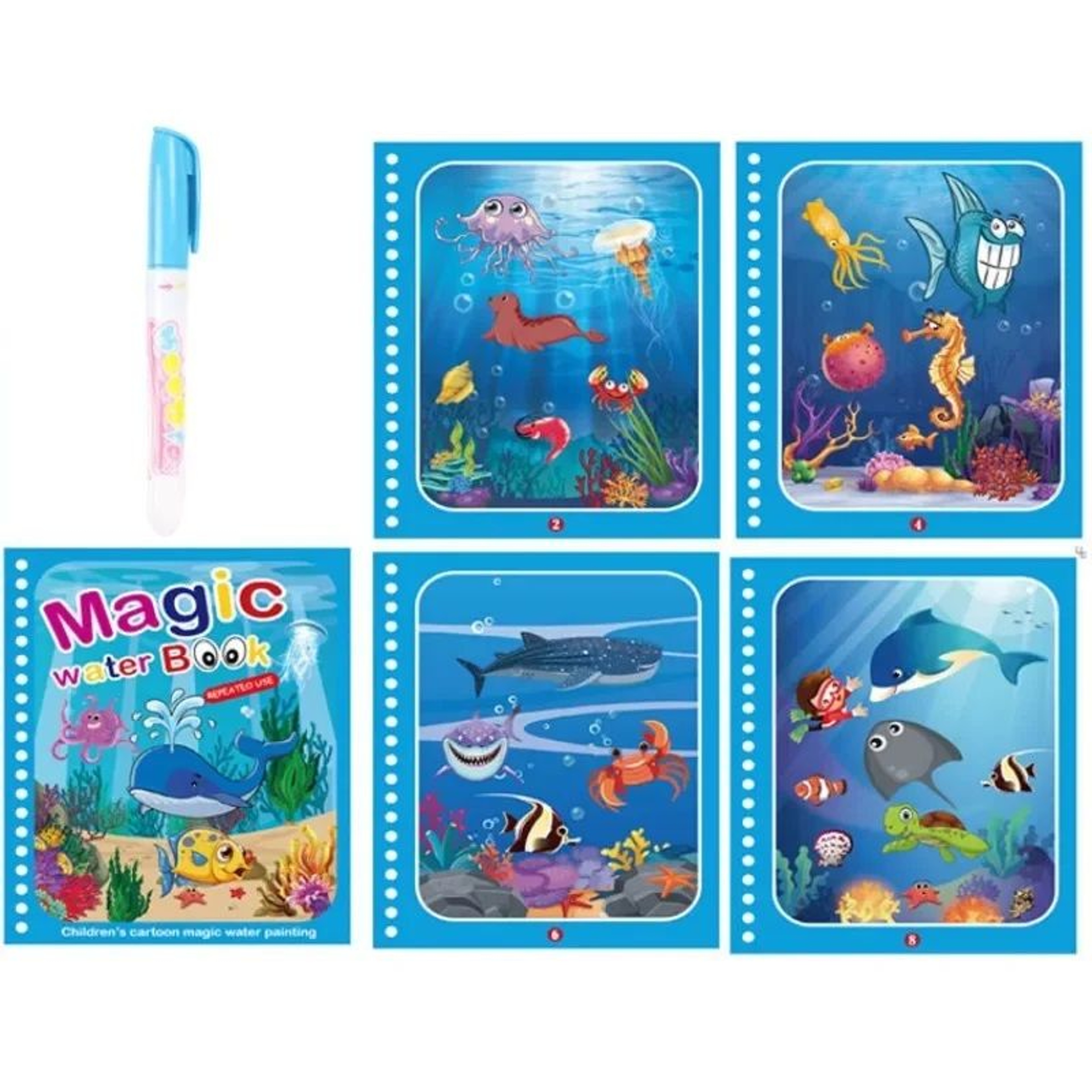 Reusable Water Drawing Magic Book With Pen Montessori Educational Toy For Toddlers  Kids Early Lear 16