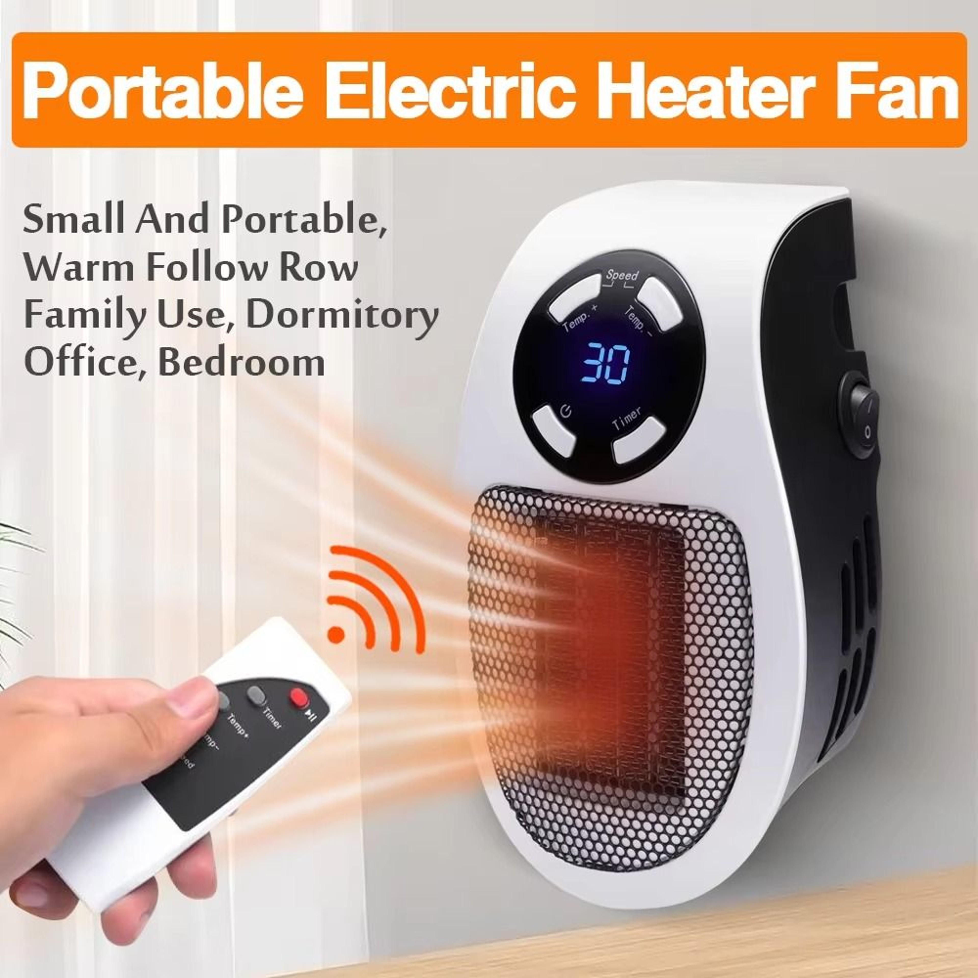 Portable Electric Home Room Heater Mini Radiator Remote Warmer Machine Wall Room Heater Home Applia 0
