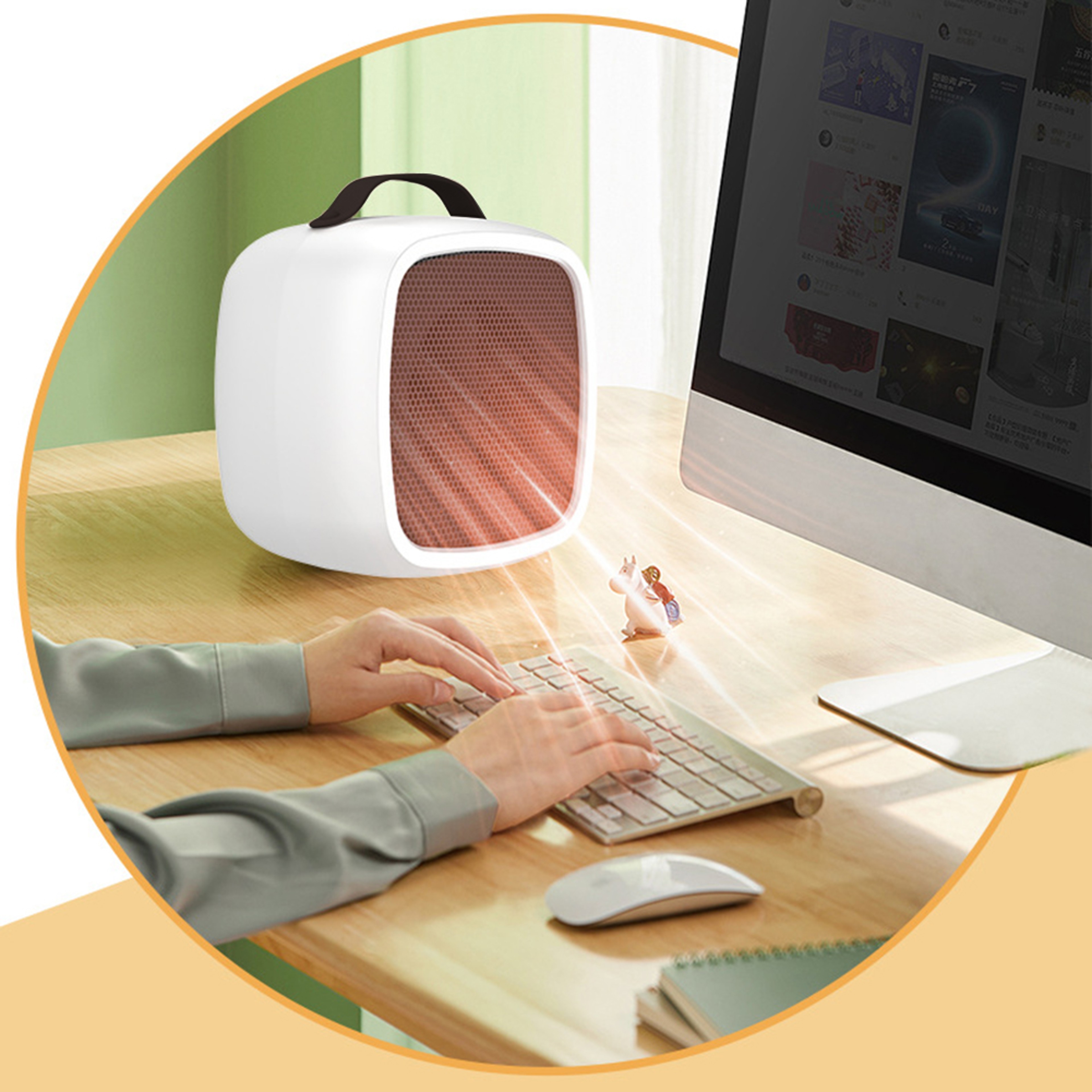 Portable Mini Heaters For Indoor Office Winter Household Desktop 500W PTC Ceramic Mute Fast Heating 1