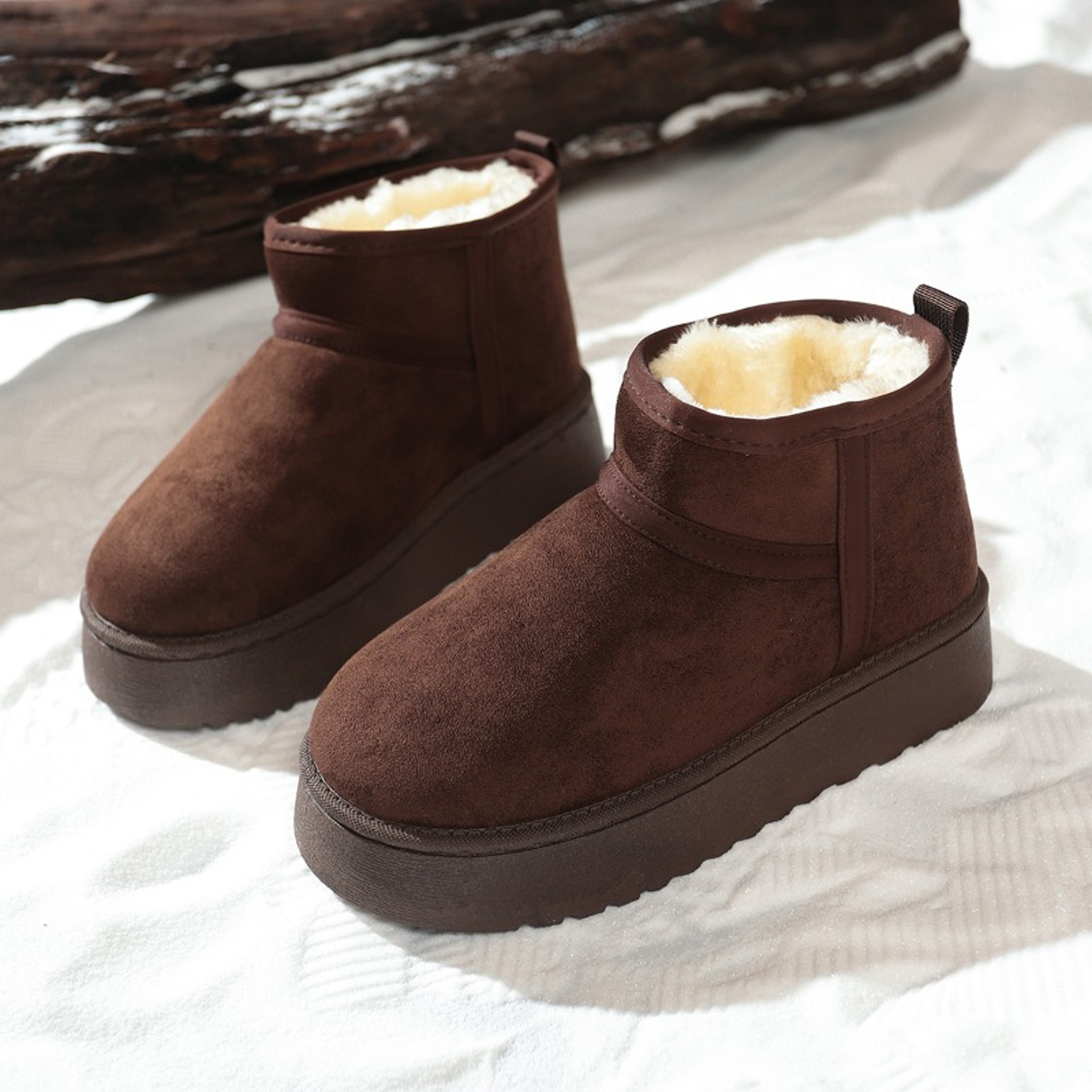 Real Sheepskin Wool Low Cut Warm Shoes For Women Comfortable Fashion Short Winter Boots With Fur Sn 4
