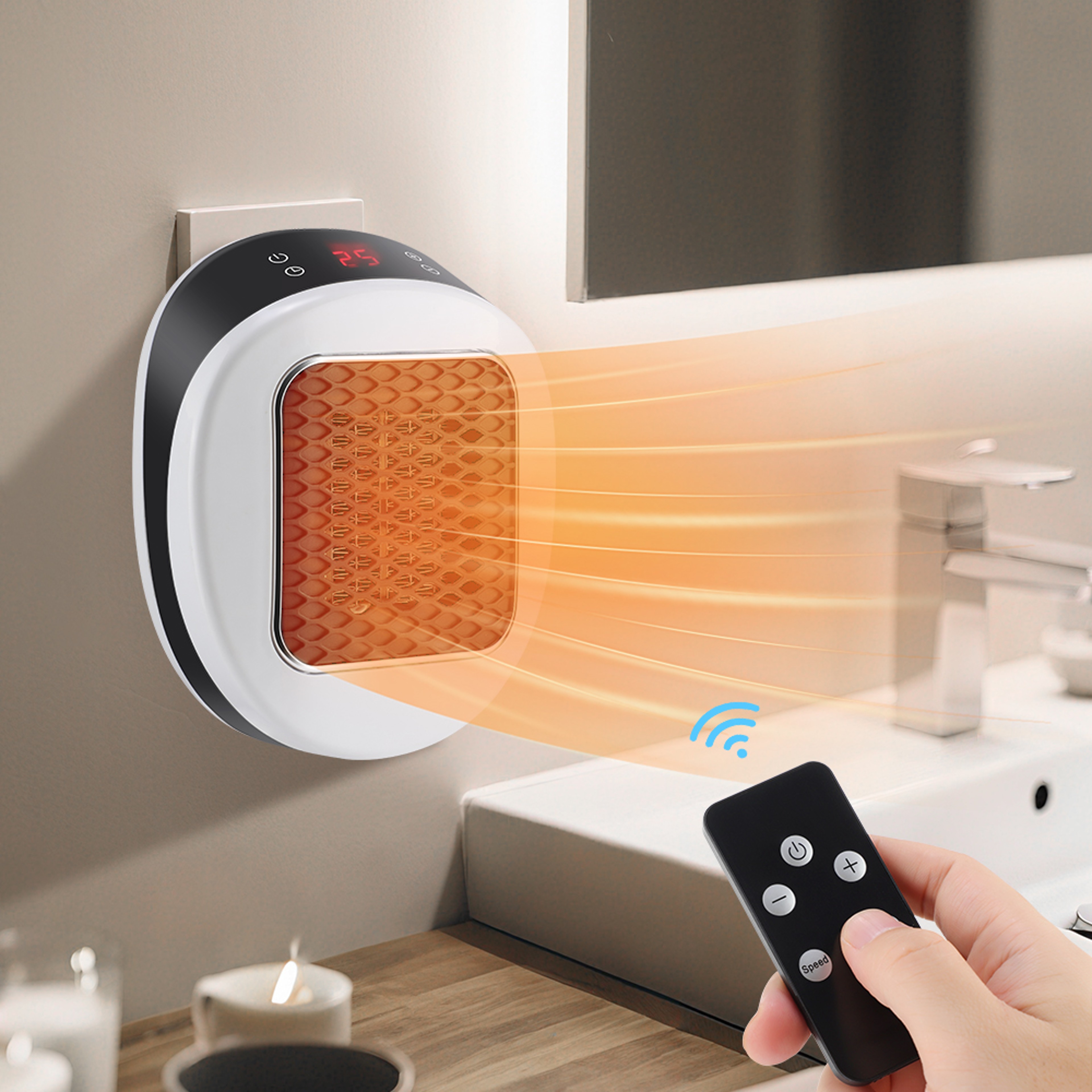 Portable Heater Electric Heater Plug In Wall Quiet Room Heater For Winter Heating Home Appliance 0