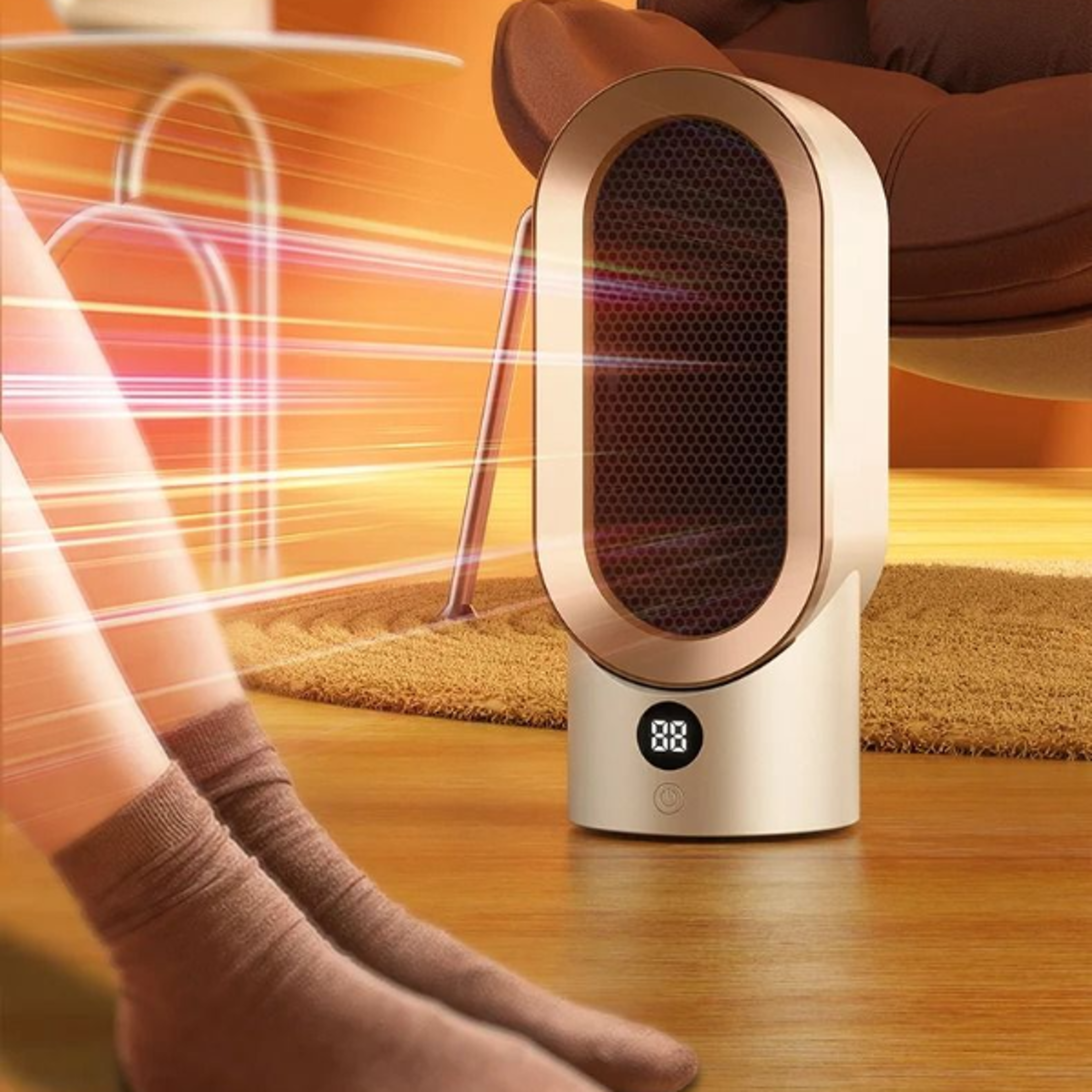 Portable Electric Fan Heater Mini Radiator Desktop Warmer Machine PTC Ceramic Heating for Home Bedr