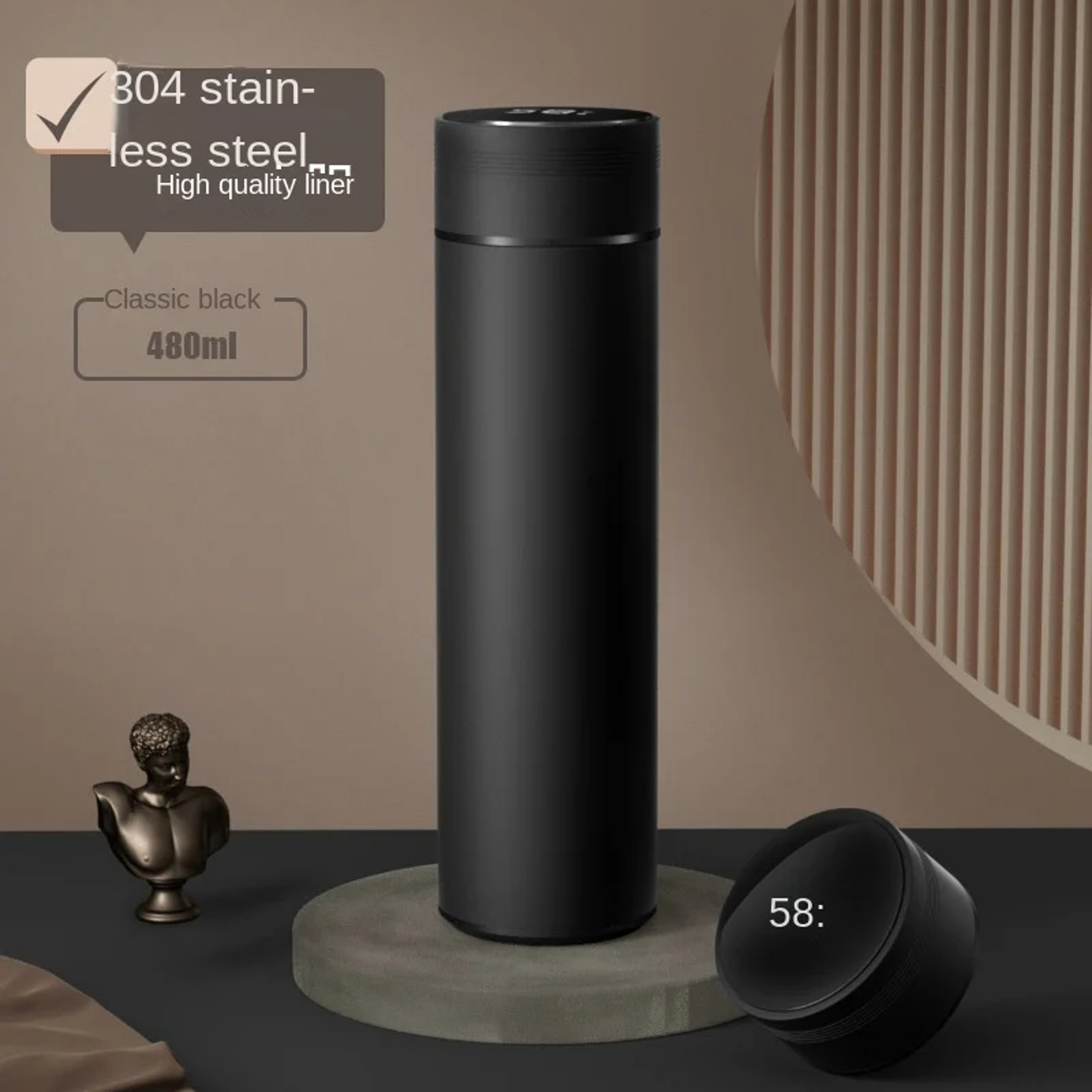 Thermos Bottle Smart Cup Digital With Temperature Display Stainless Steel Thermos Bottle Longlastin 8