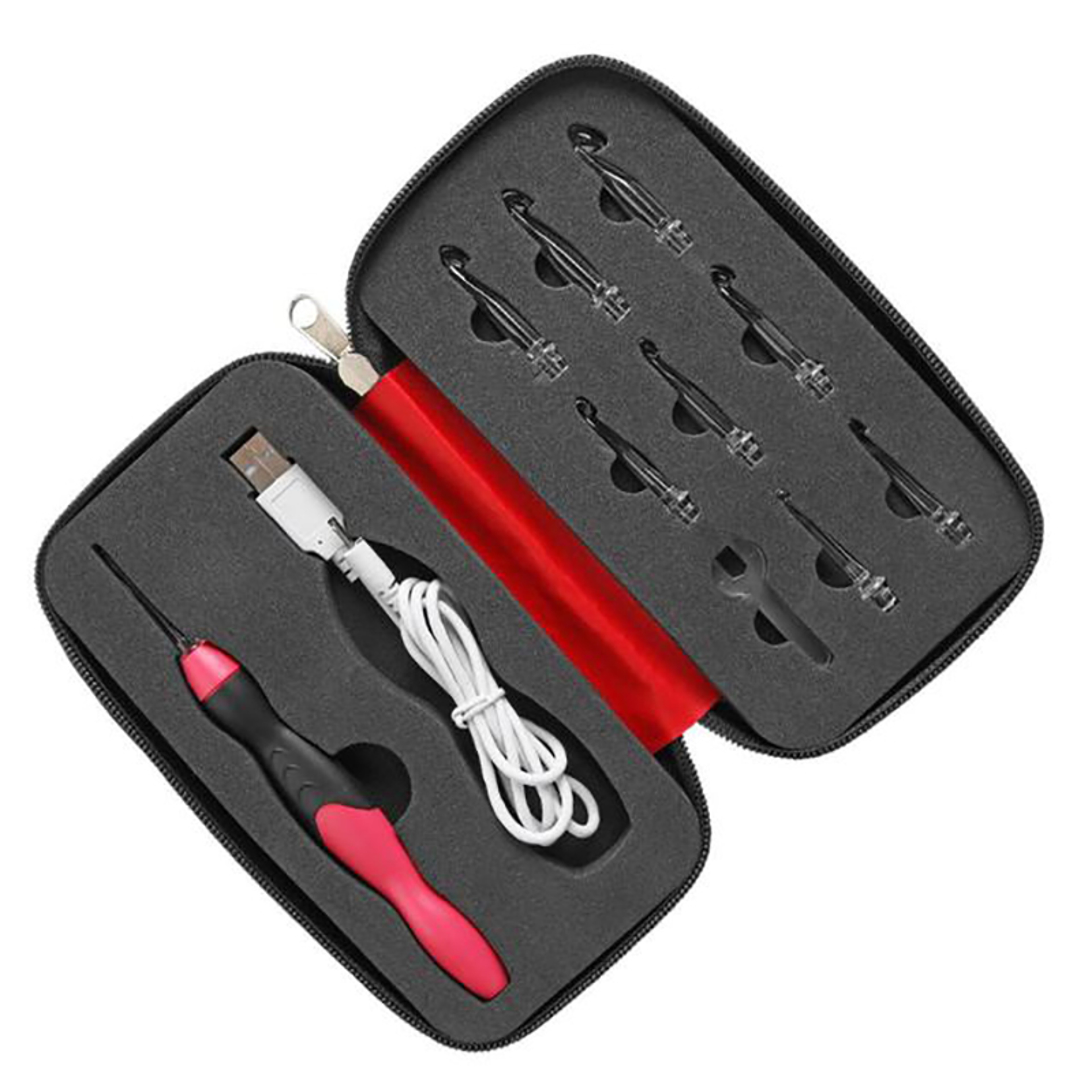 LED Sewing Tools Set DIY Weaving Sweater Tools Kit With USB Light Up Crochet Hooks 5