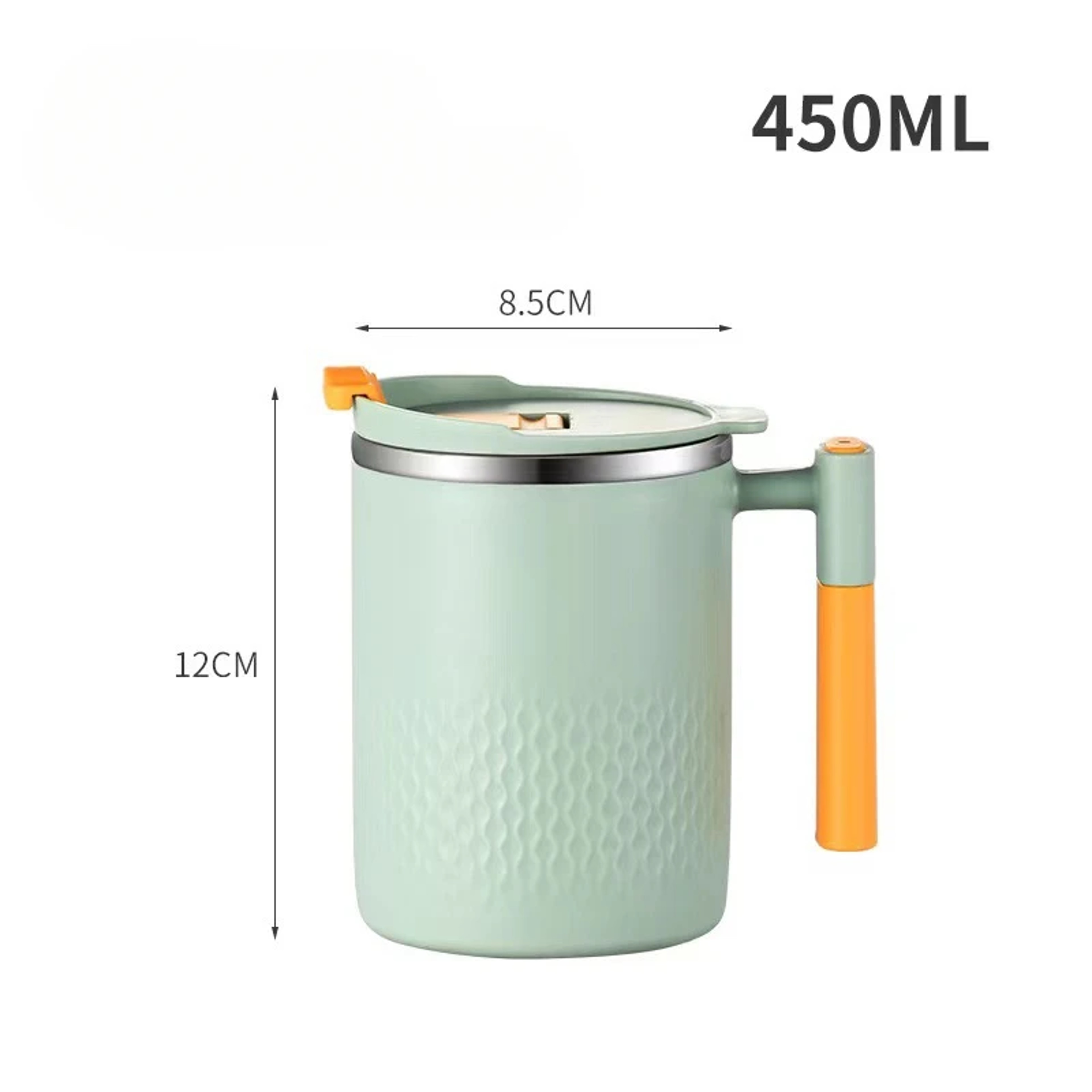 HeatResistant Double Wall Stainless Steel Coffee Mug 304 Steel Thermos LeakProof Lid And Handle 7