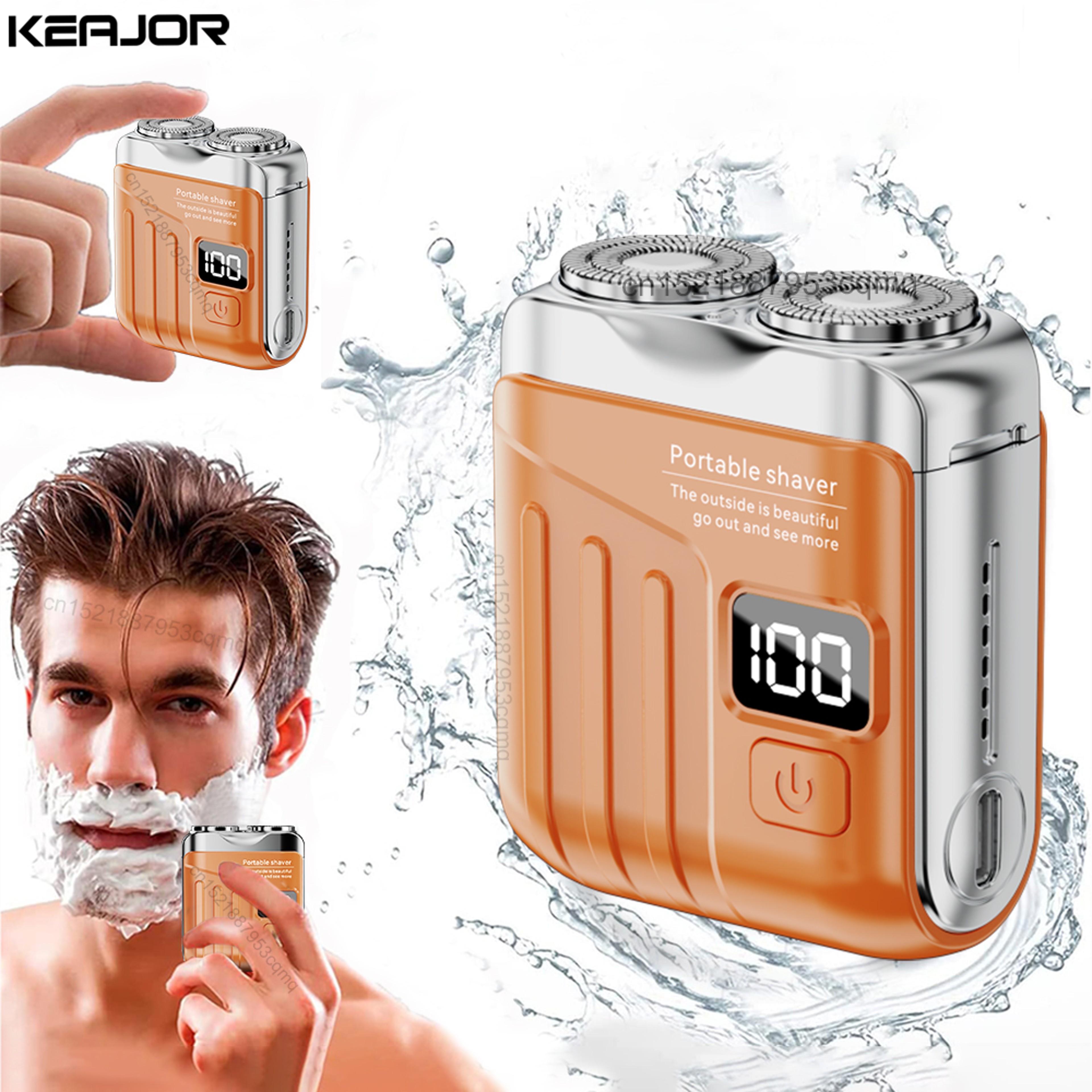 Rechargeable Electric Razor For Men Portable Beard Trimmer Digital Display Travel Shaver 0