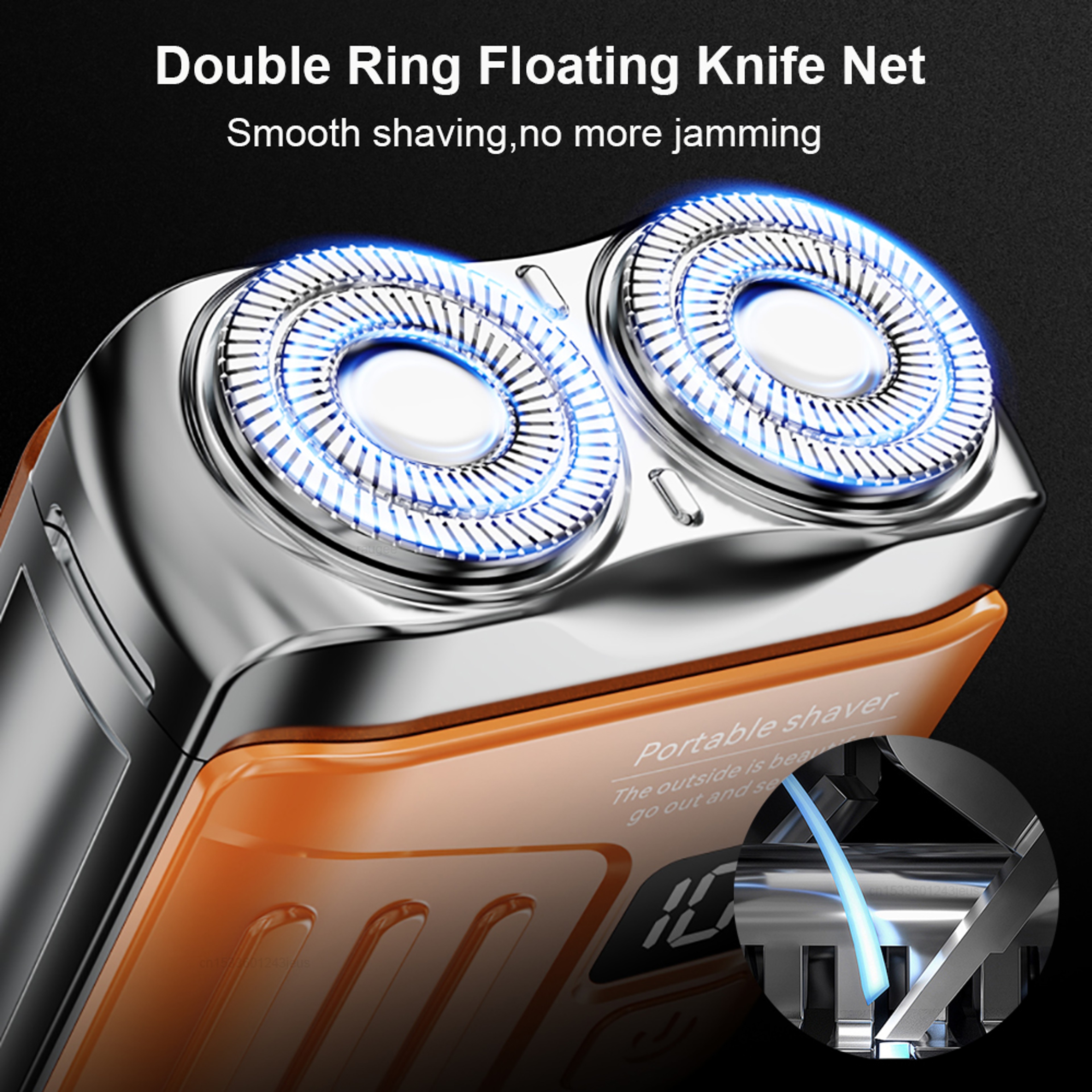 Rechargeable Electric Razor For Men Portable Beard Trimmer Digital Display Travel Shaver 1