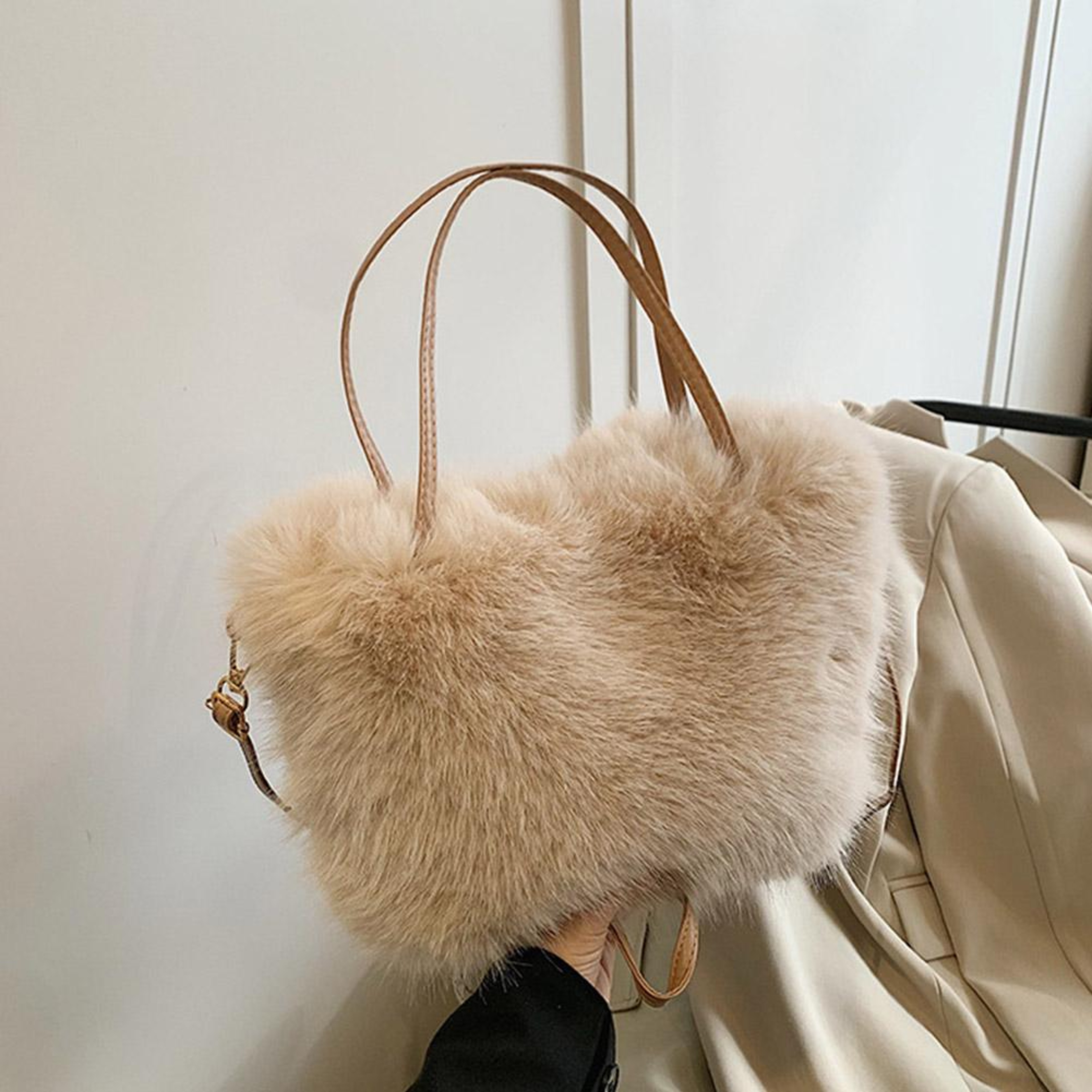 Winter Crossbody Shoulder Bags Luxury Plush Fashion Faux Fur Tote – view 1