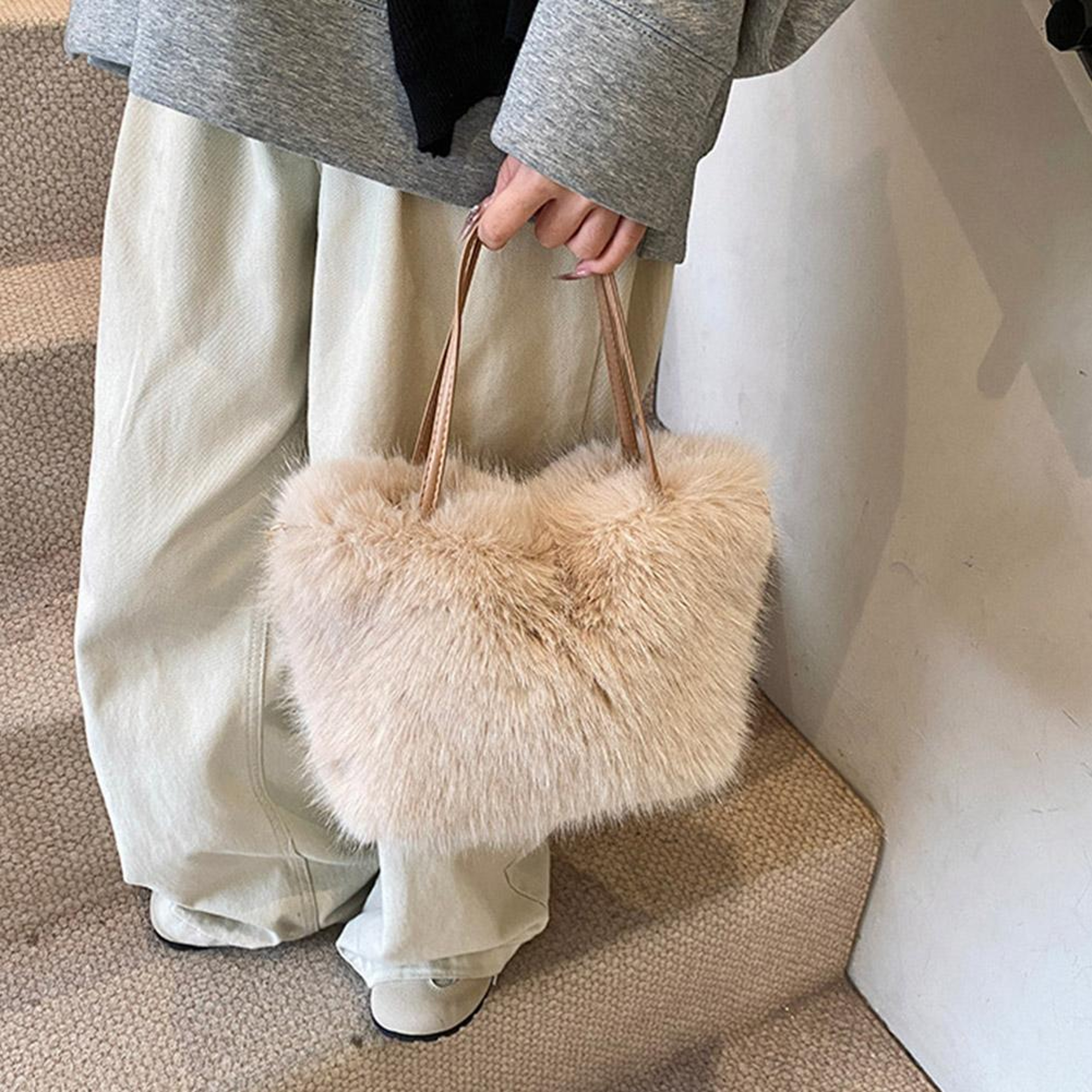 Winter Crossbody Shoulder Bags Luxury Plush Fashion Faux Fur Tote – view 3