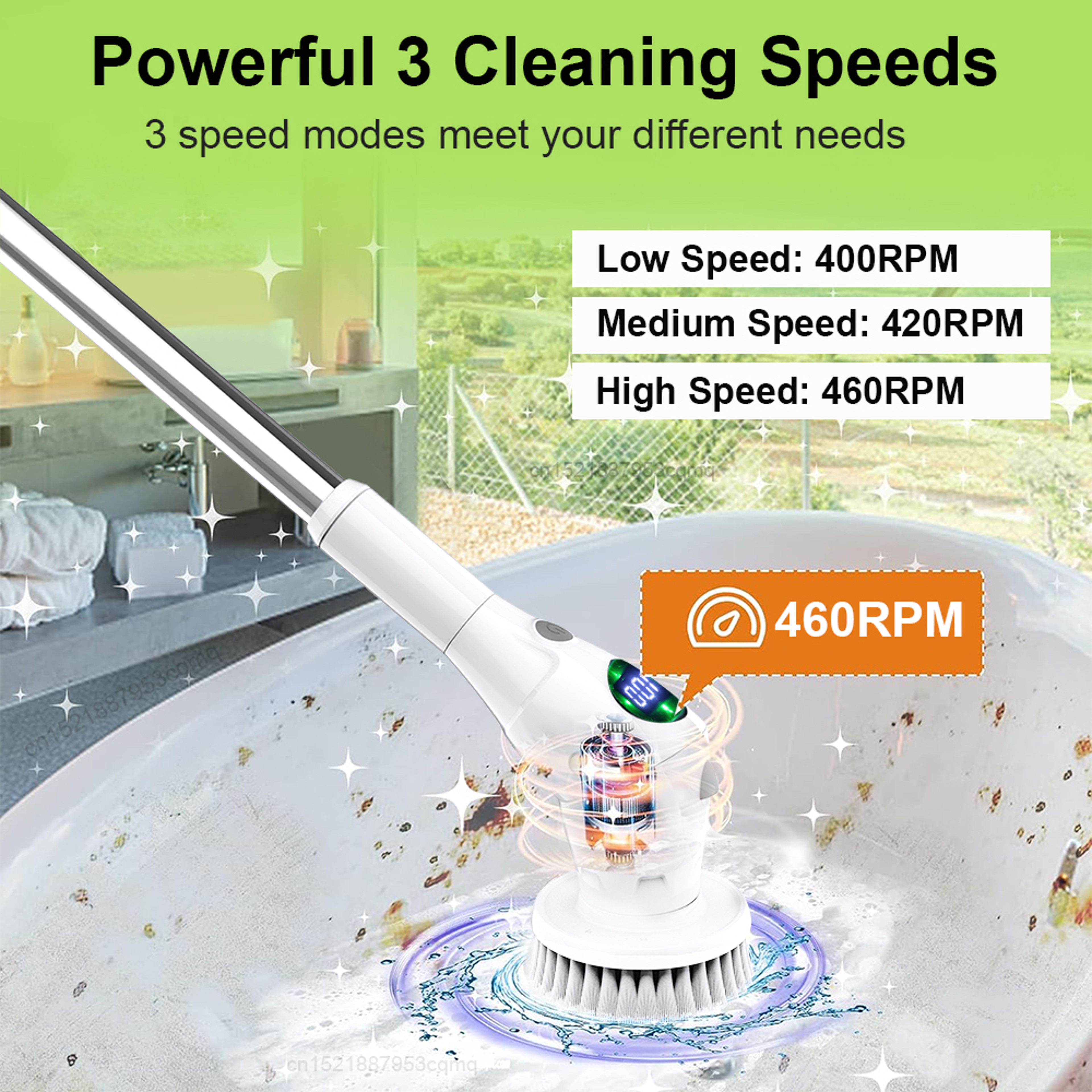 Wireless Cleaning Brush Multifunctional Electric Bathroom Brush For Automatic Household Cleaning 3