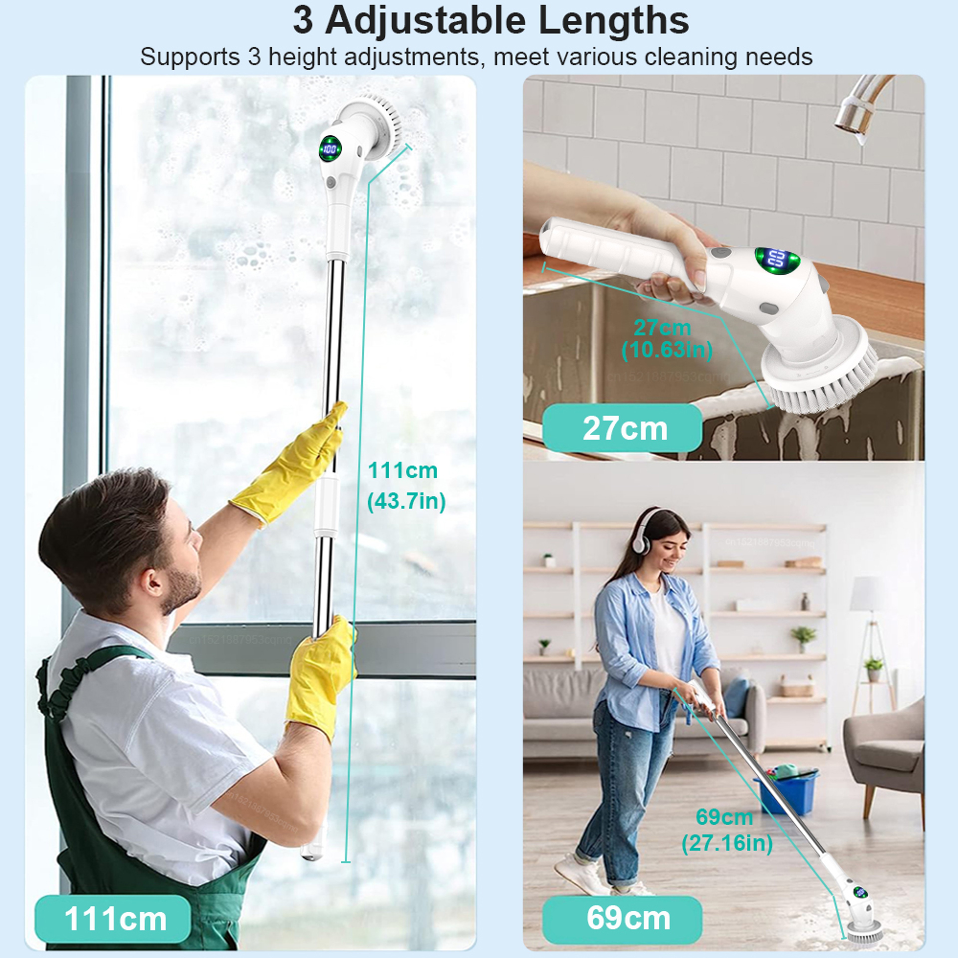 Wireless Cleaning Brush Multifunctional Electric Bathroom Brush For Automatic Household Cleaning 4
