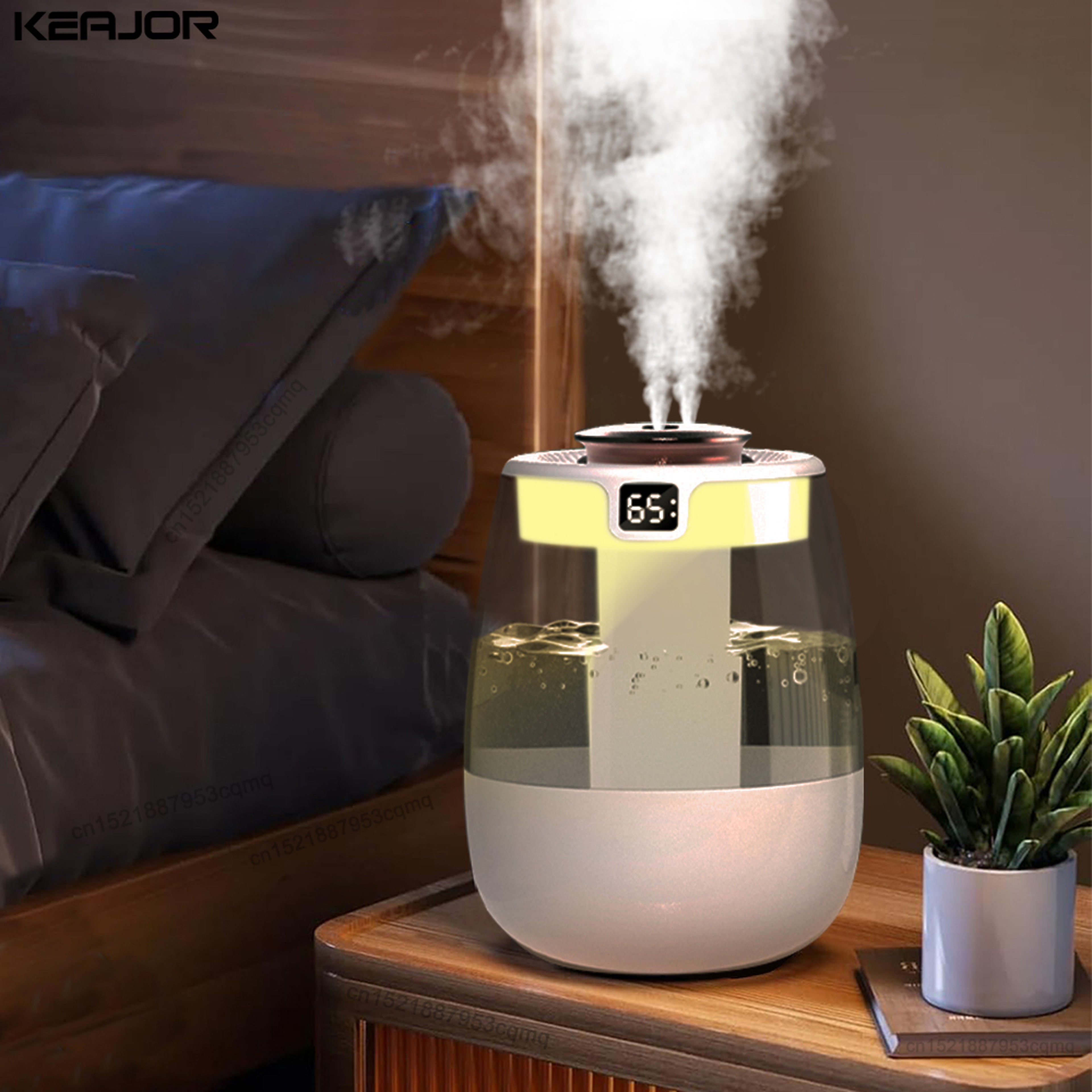 Air Humidifier Aroma Diffuser, USB Water Humidifier with Double Spray Port and Night Light for Home, Office Use – view 1