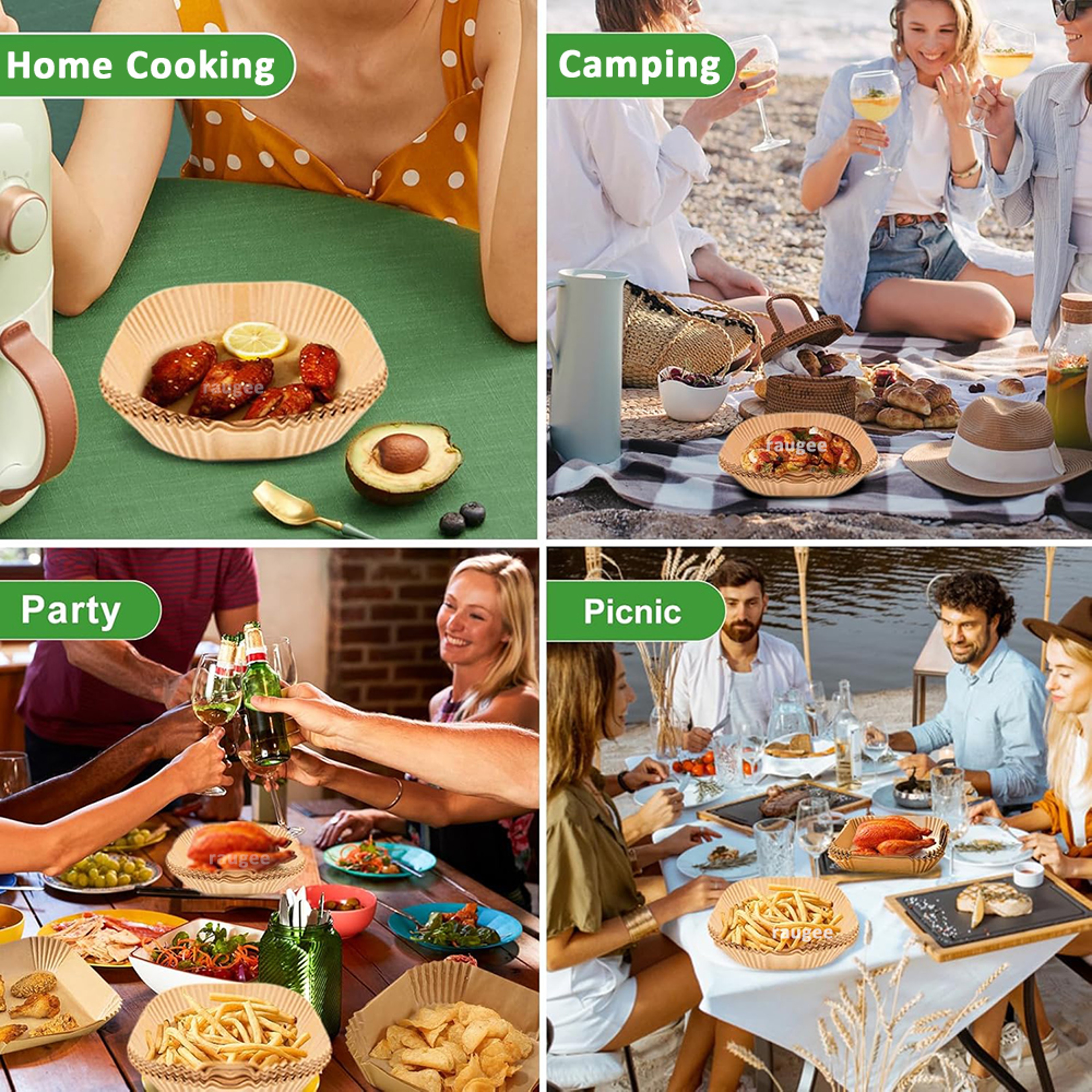Oil Proof Isolation Paper Tray NonStick Air Fryer Baking Mat 5