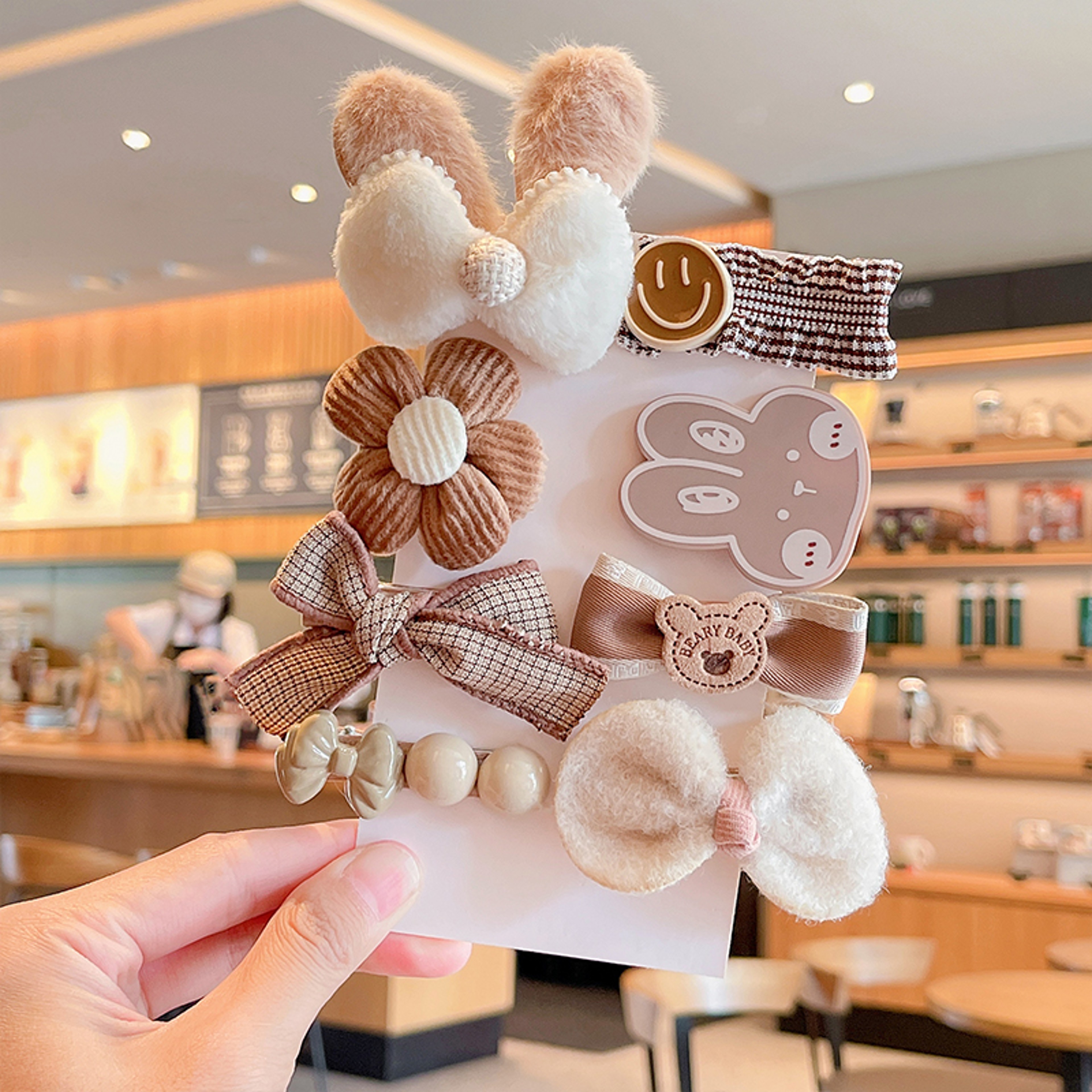 Plush Cartoon Flower Bow Hairpins For Girls Children Cute Sweet Barrettes Kid Hair Accessories 2