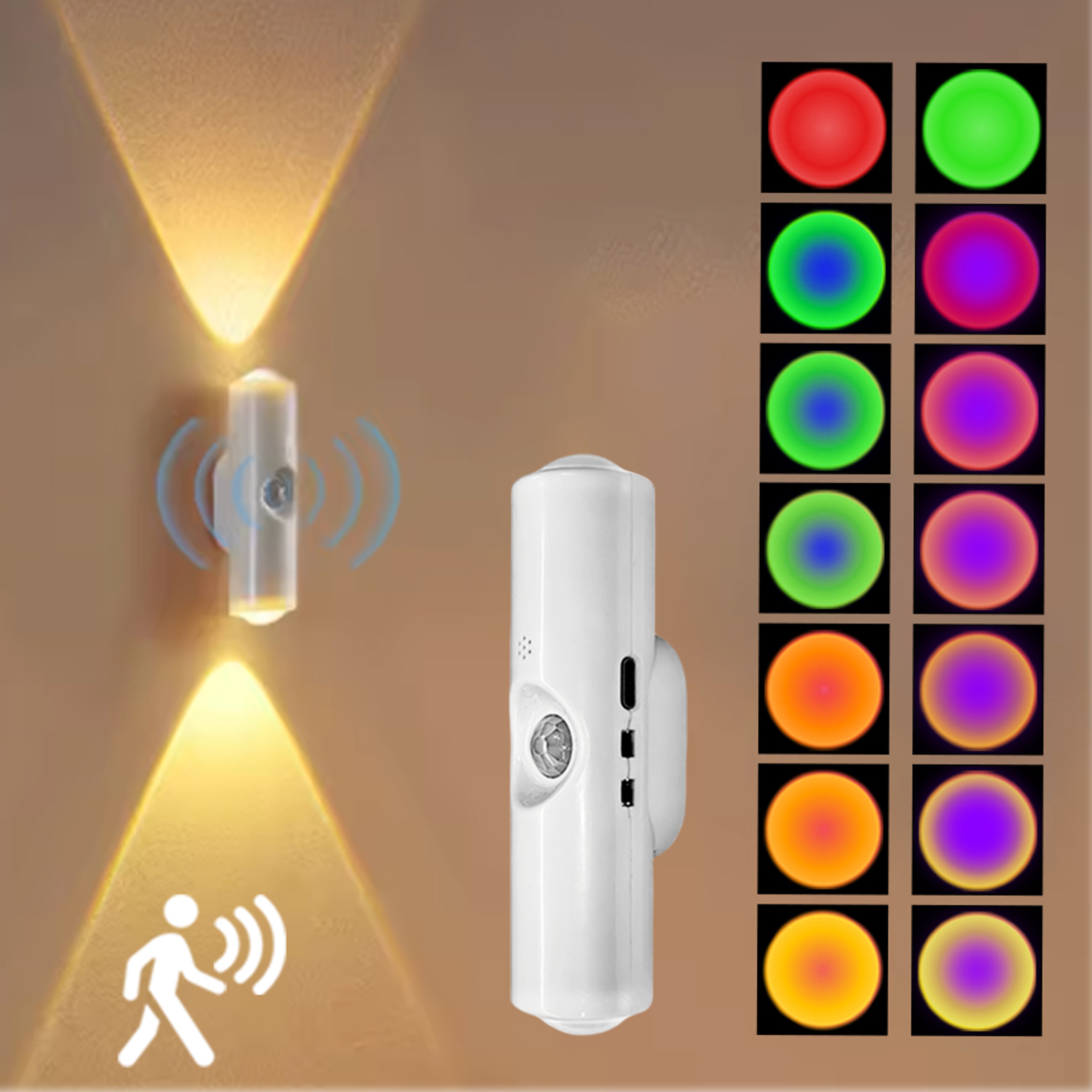 Magnetic LED Cabinet Lights Motion Sensor Ambient Light RGB Rechargeable Wall Sunset Lamp For Kitch 0