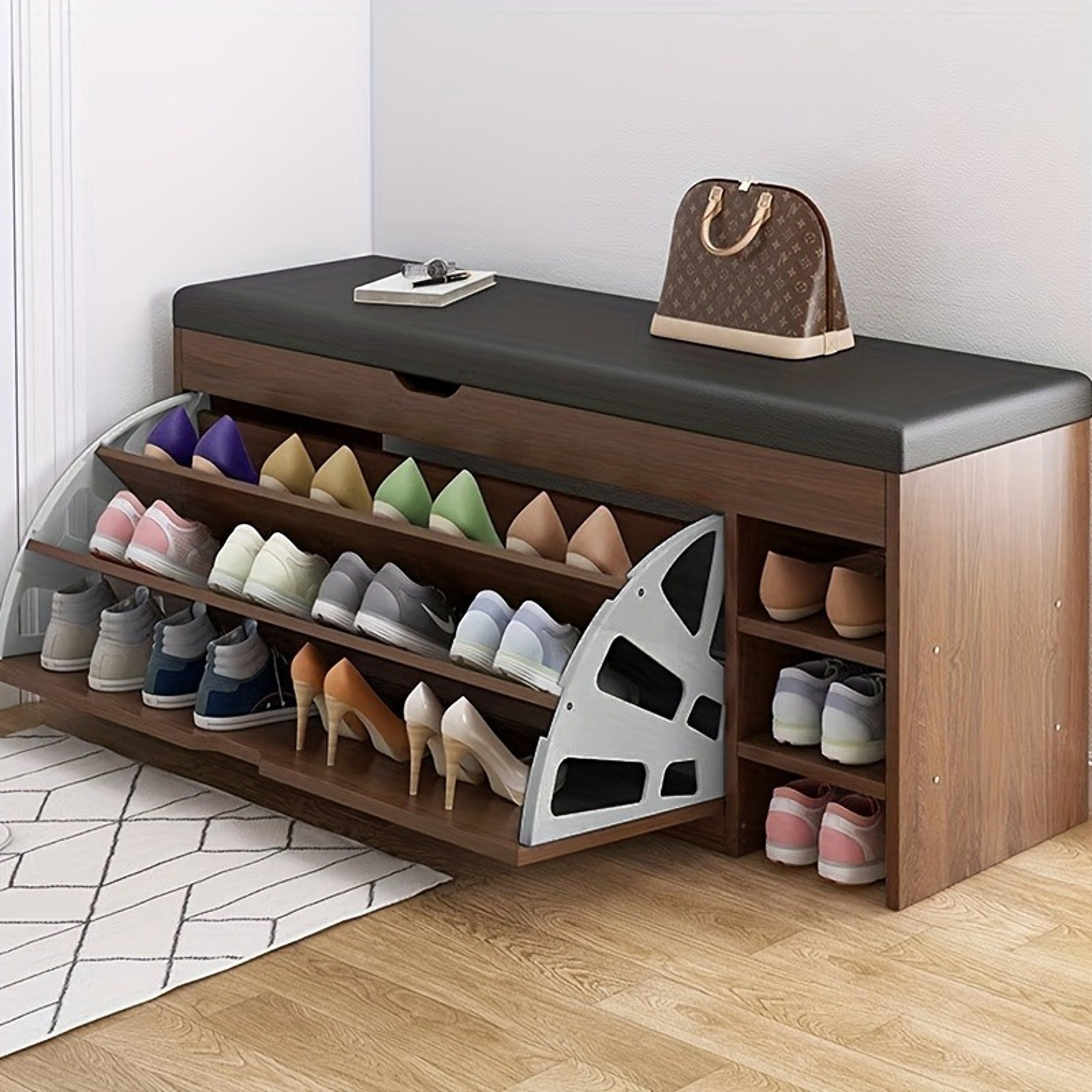 Stainless Steel Flip Shoe Cabinet Accessories, Thickened Hidden Flip Rack Hardware for Shoe Cabinets – view 1