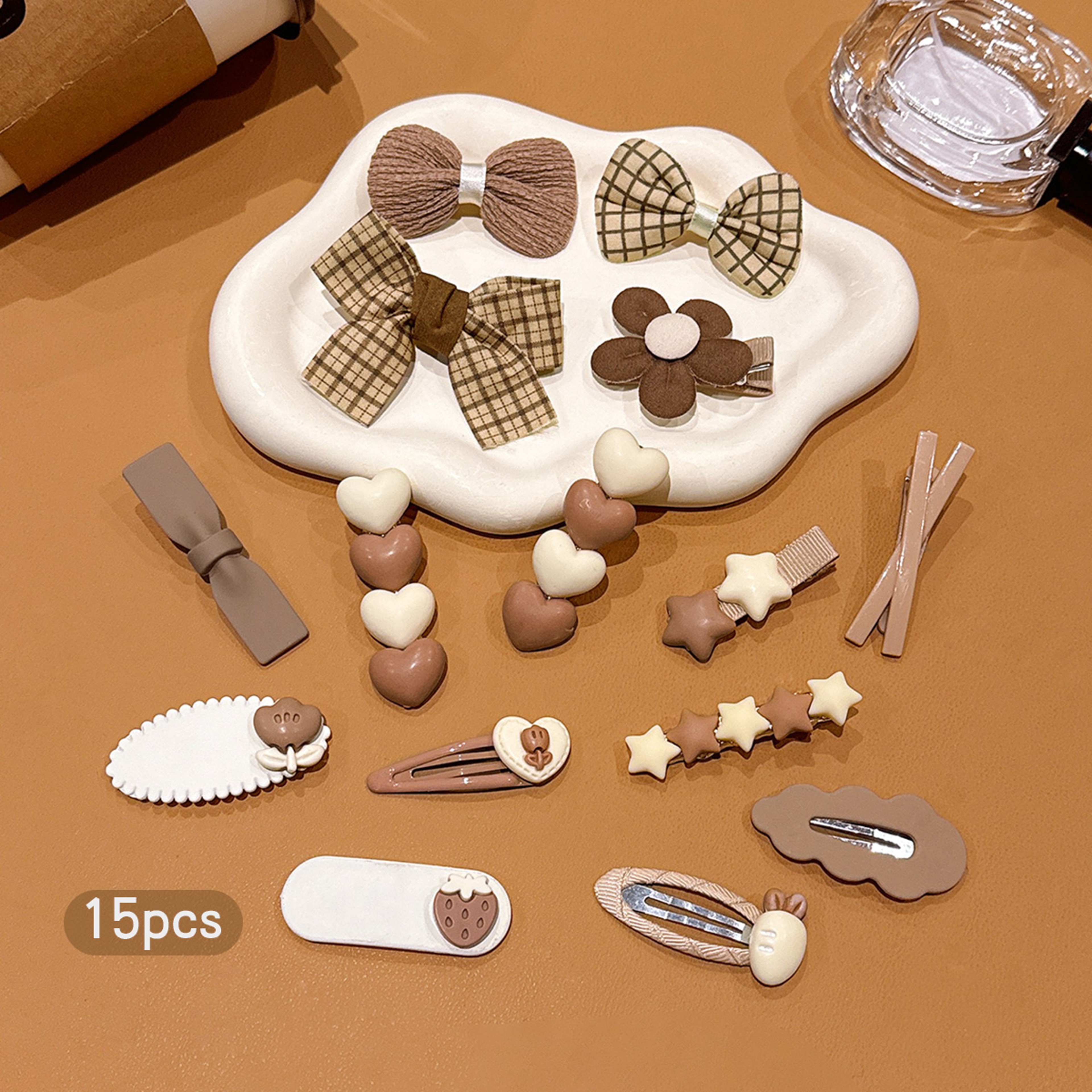 Simple Coffee Colored Bow Hair Clips for Daily Use, Minimalist Hair Accessories for Women – view 4