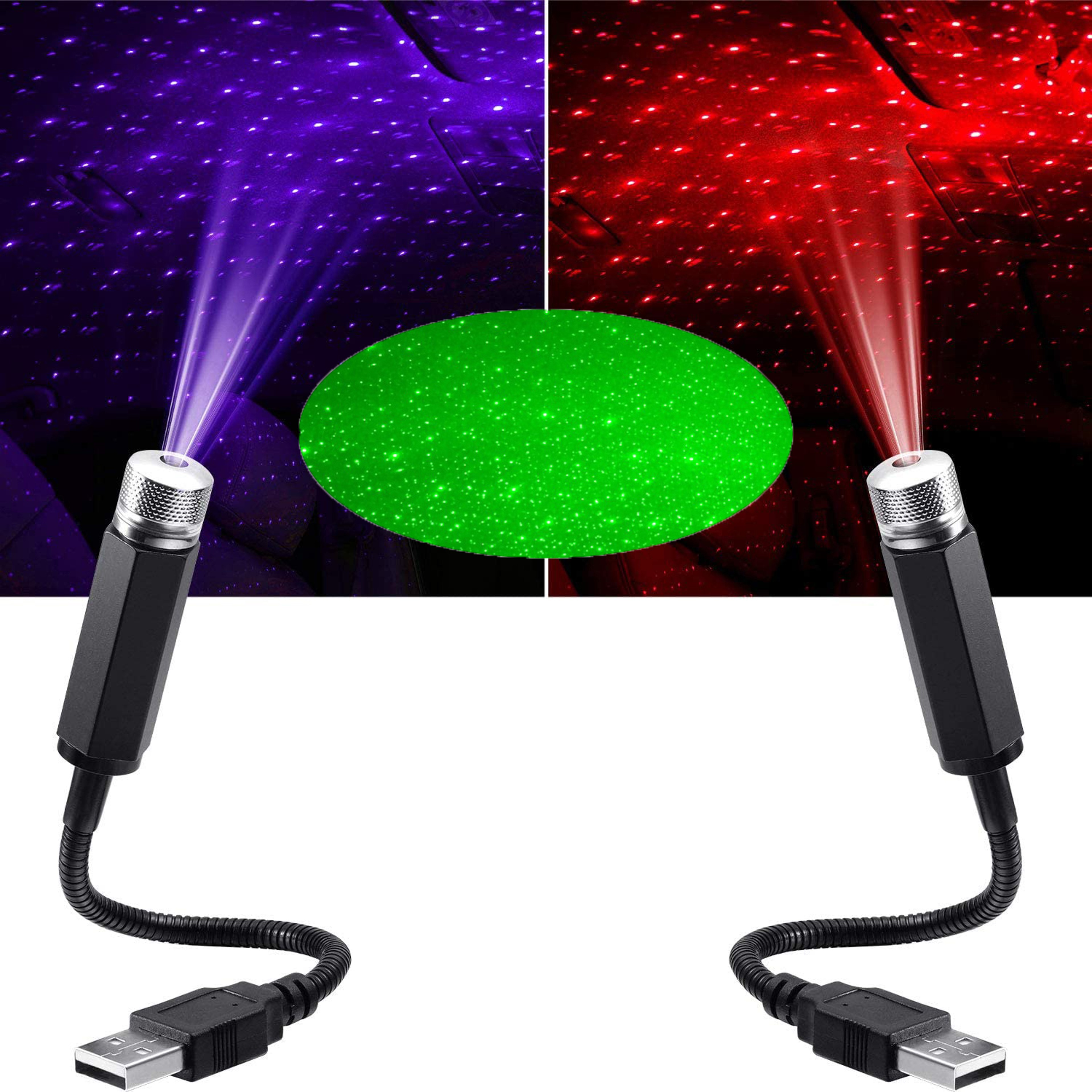 USB Powered Galaxy Star Projector Lamp for Car, Romantic LED Starry Sky Night Light Plug and Play Decor – view 1