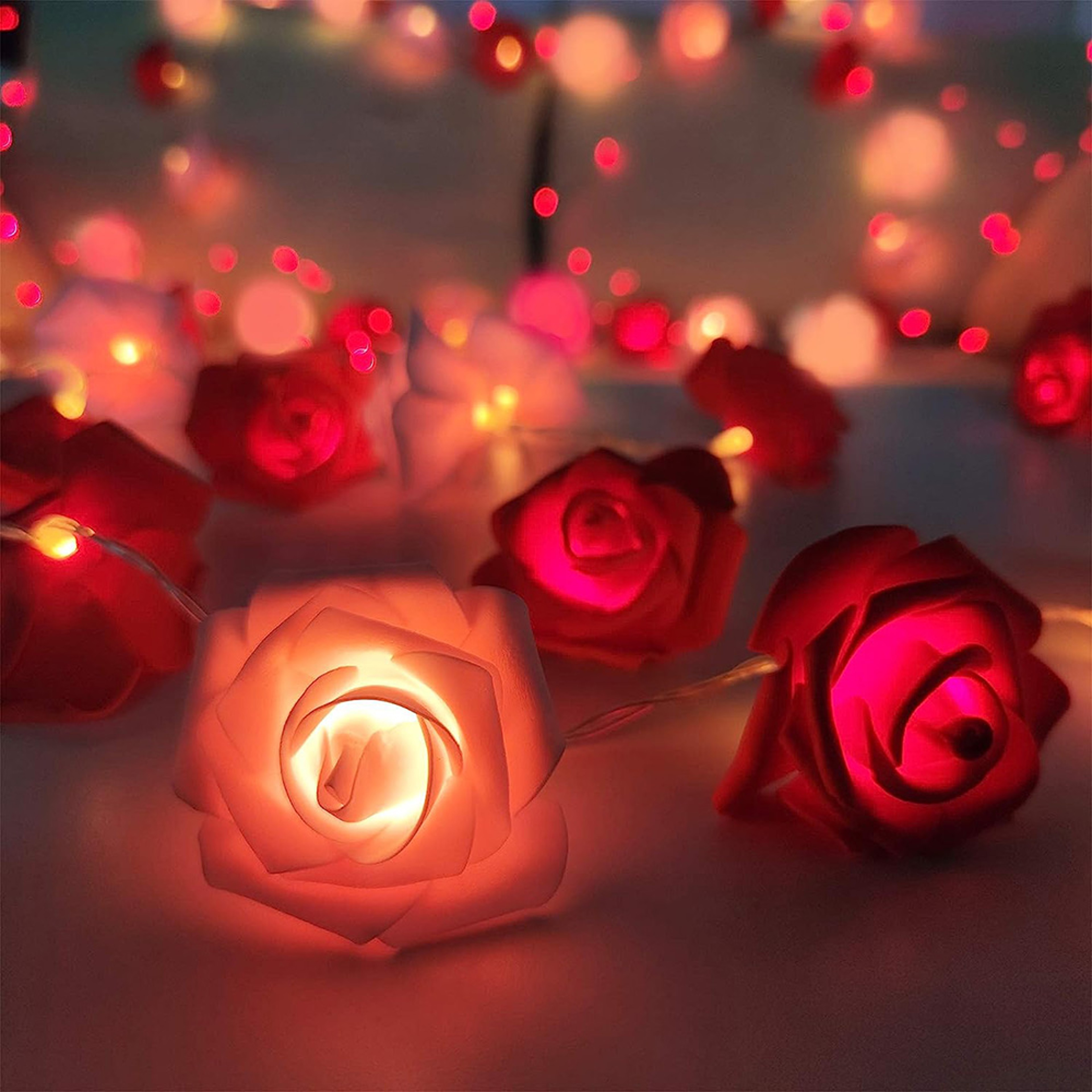Rose String Lights, Flower Garland Fairy Lights for Valentine, Wedding, Christmas Party – view 10
