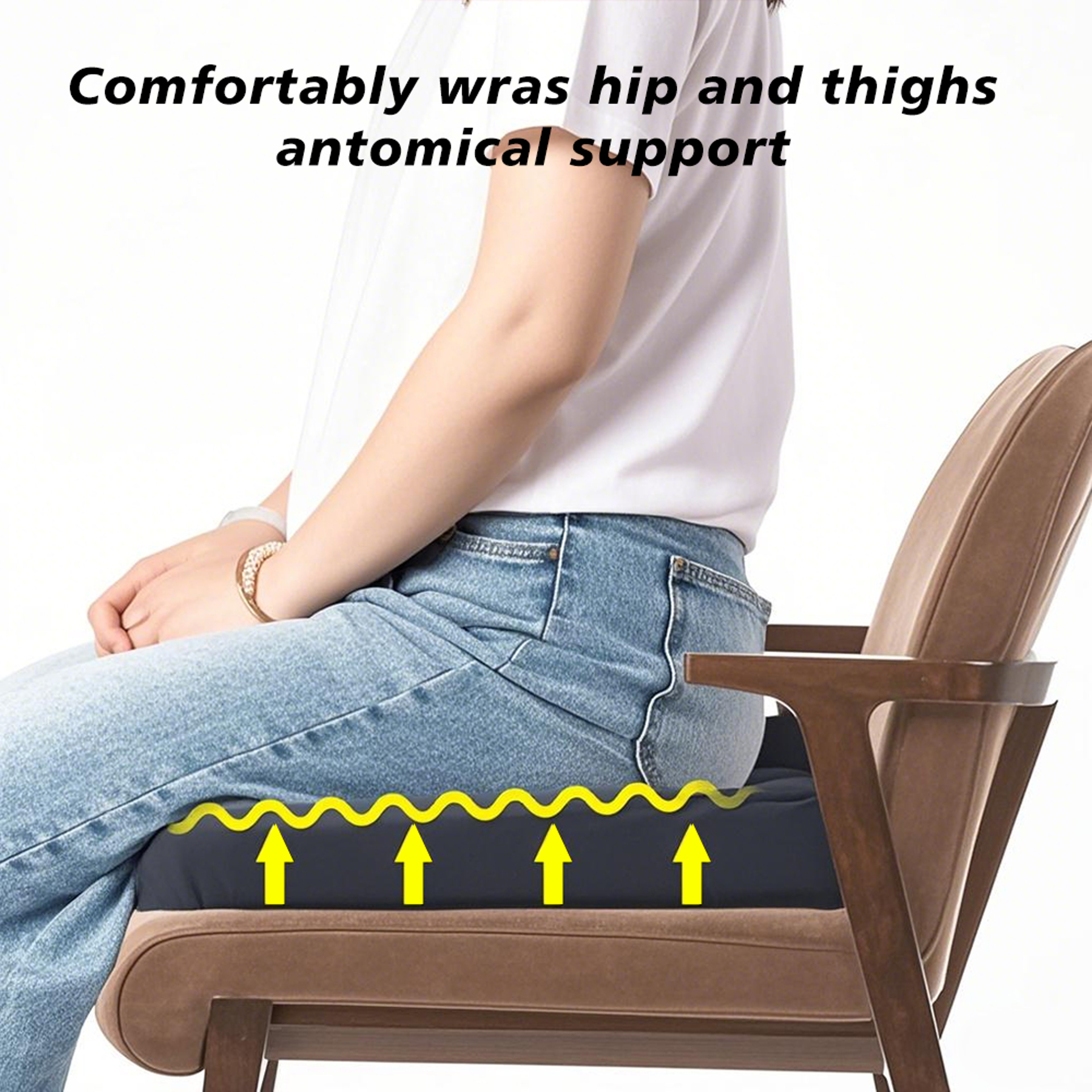 Seat Cushion For Wheelchair Cool Fabric Relieves Buttock Pressure Temperature Control Cushion 1