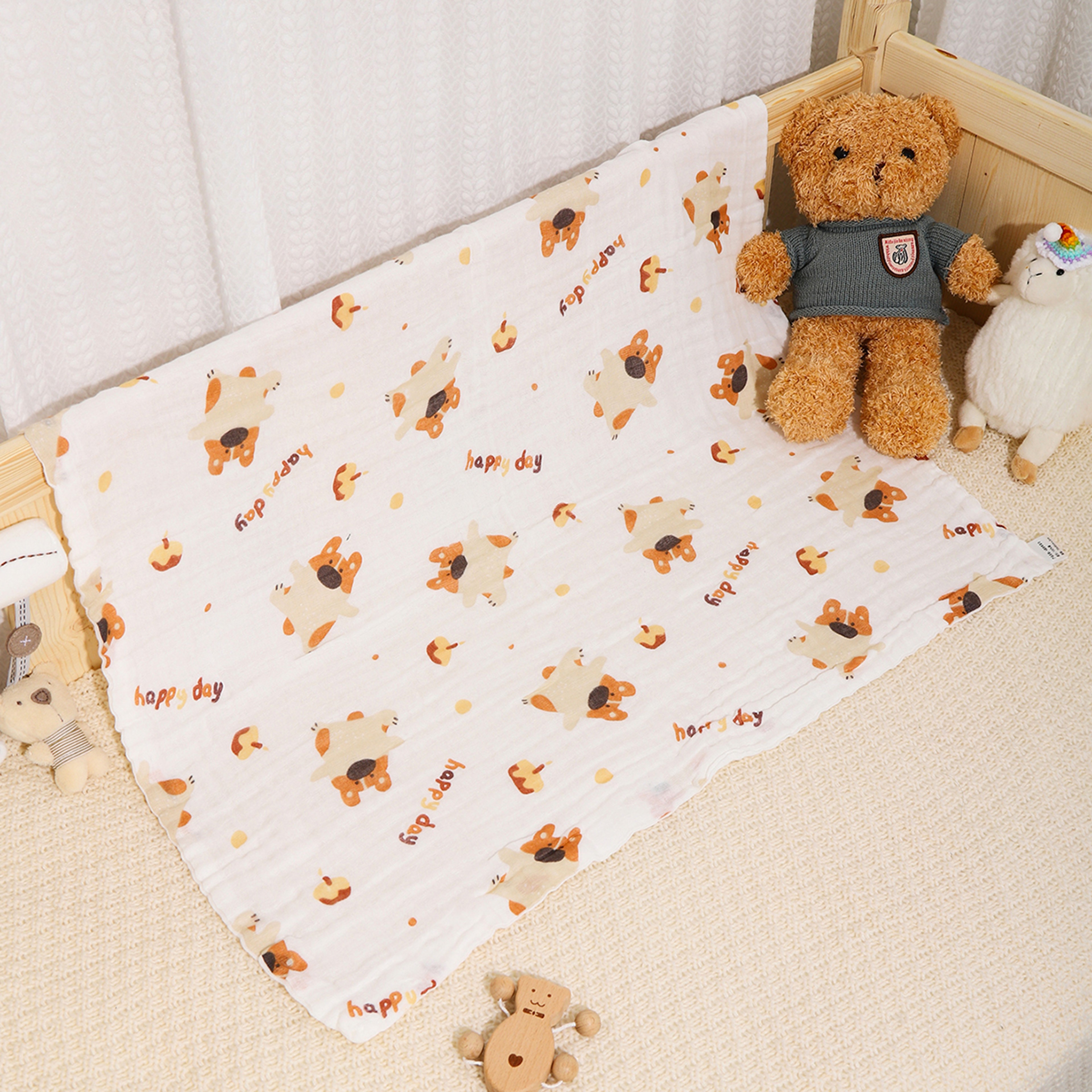 4 Layers Gauze Washcloth, Infant Swaddle, Cotton Baby Bath Towel for Boys and Girls – view 12