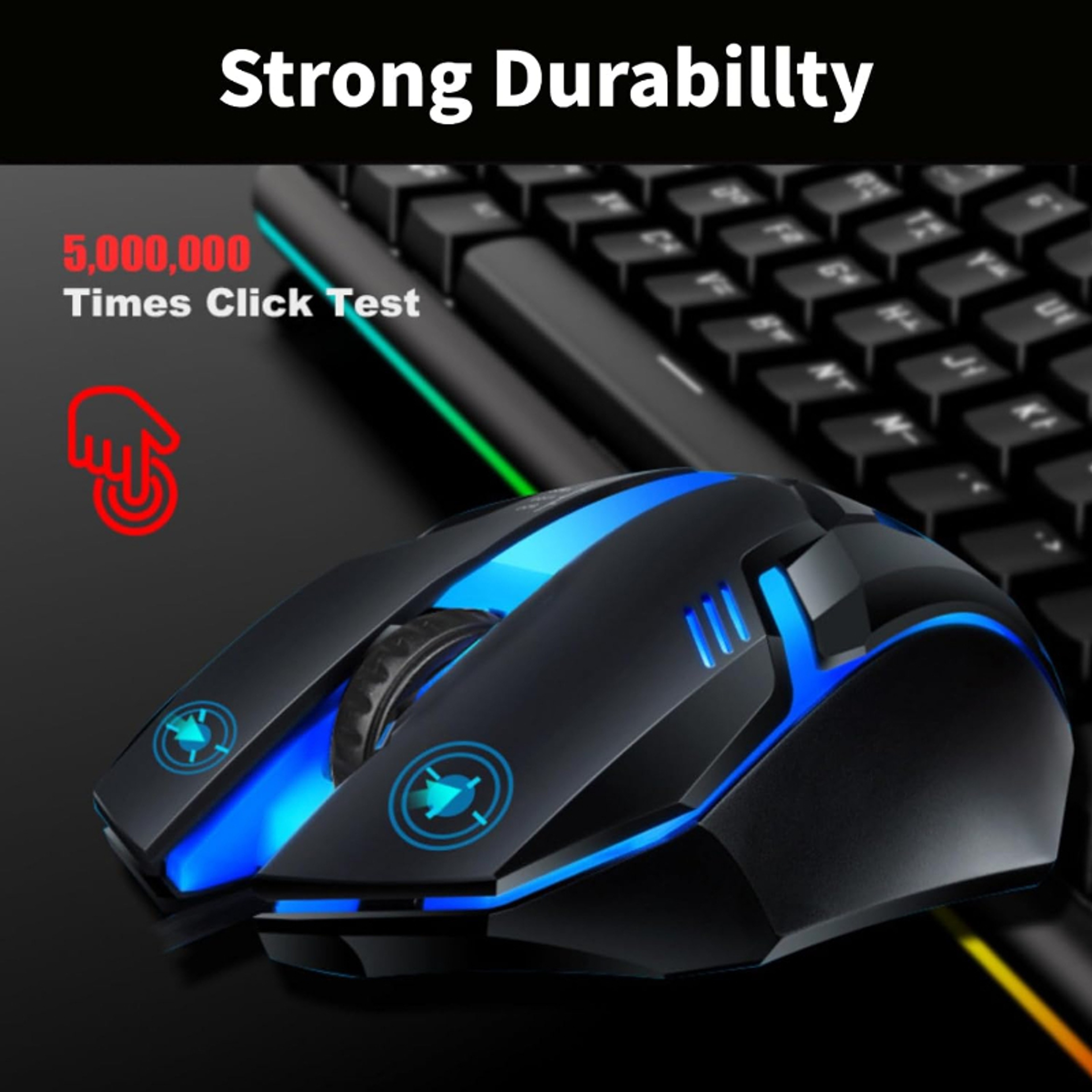 Ergonomic USB Wired Mouse Optical Gaming Mouse RGB Colorful For Computer Macbook 2