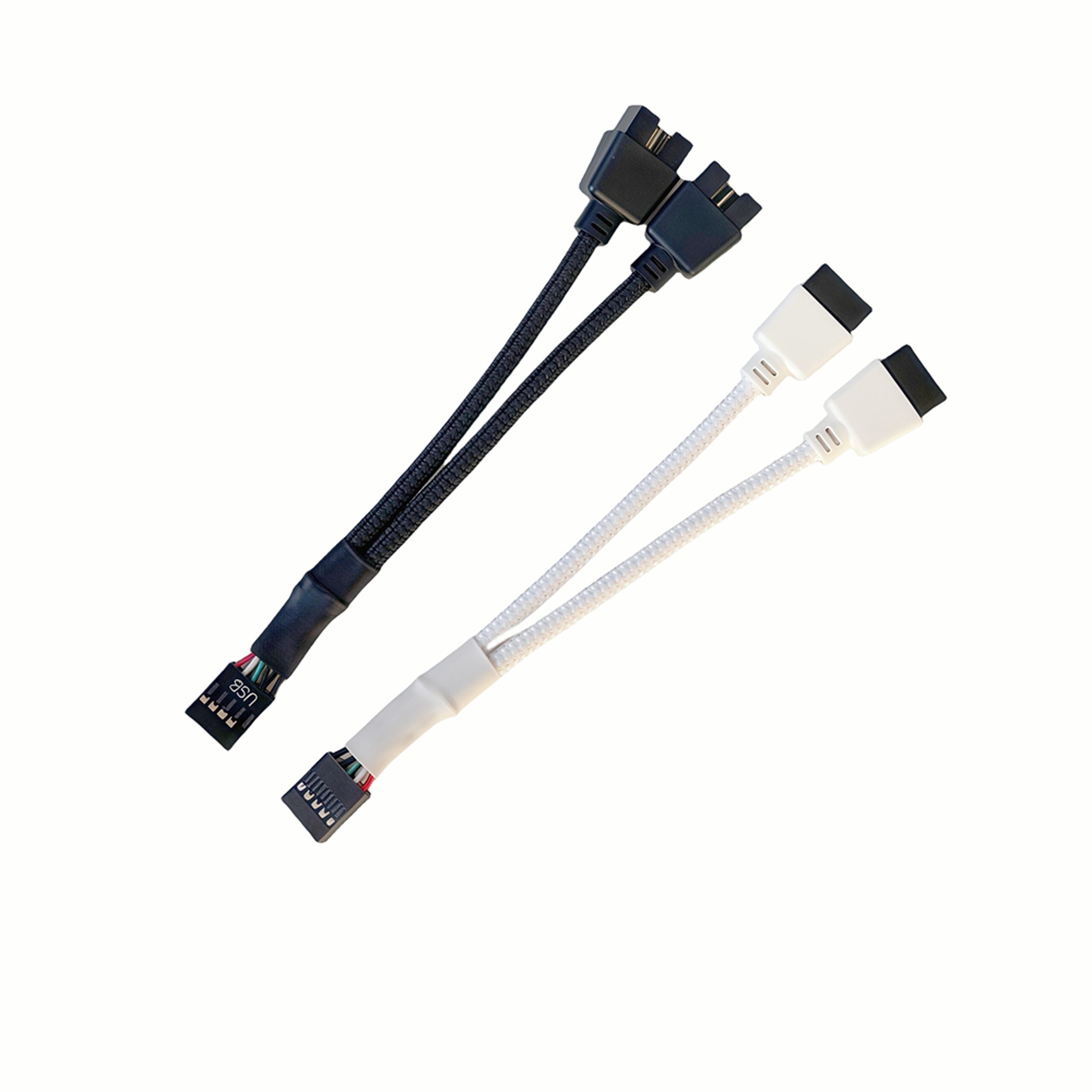 USB To Dual Splitter Computer Case Data Transfer Cable Braided Shield HUB Extend Line 5