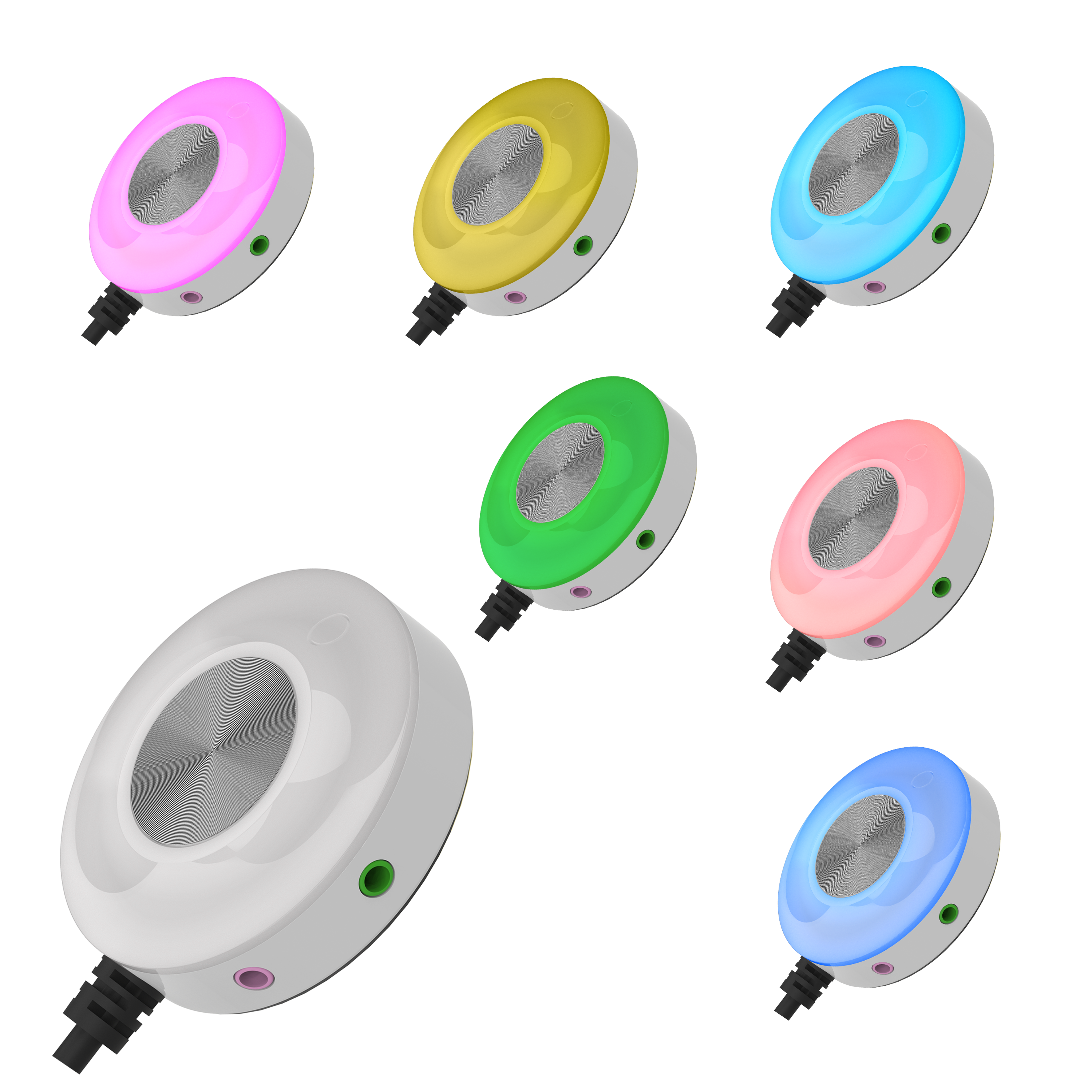 RGB Computer Desktop Switch Button 6Color With Dual USB Audio And Adhesive Start Button 0