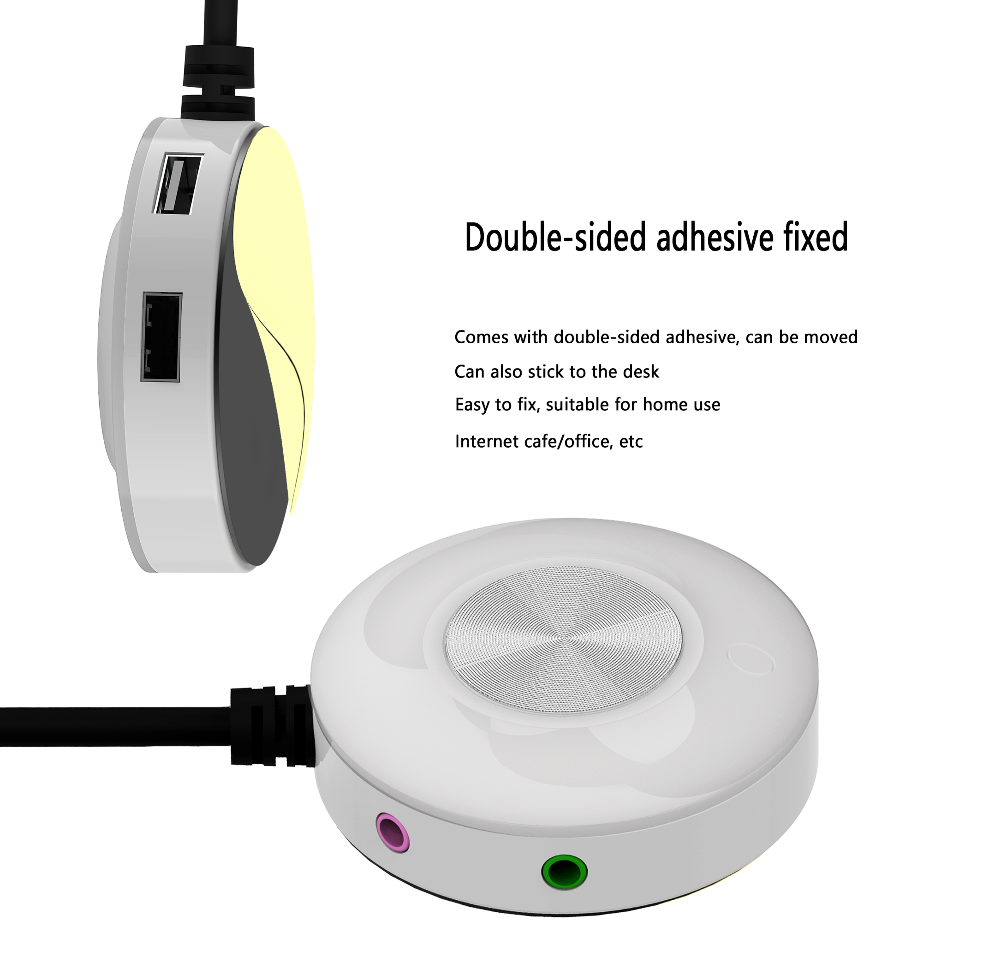 RGB Computer Desktop Switch Button 6Color With Dual USB Audio And Adhesive Start Button 5