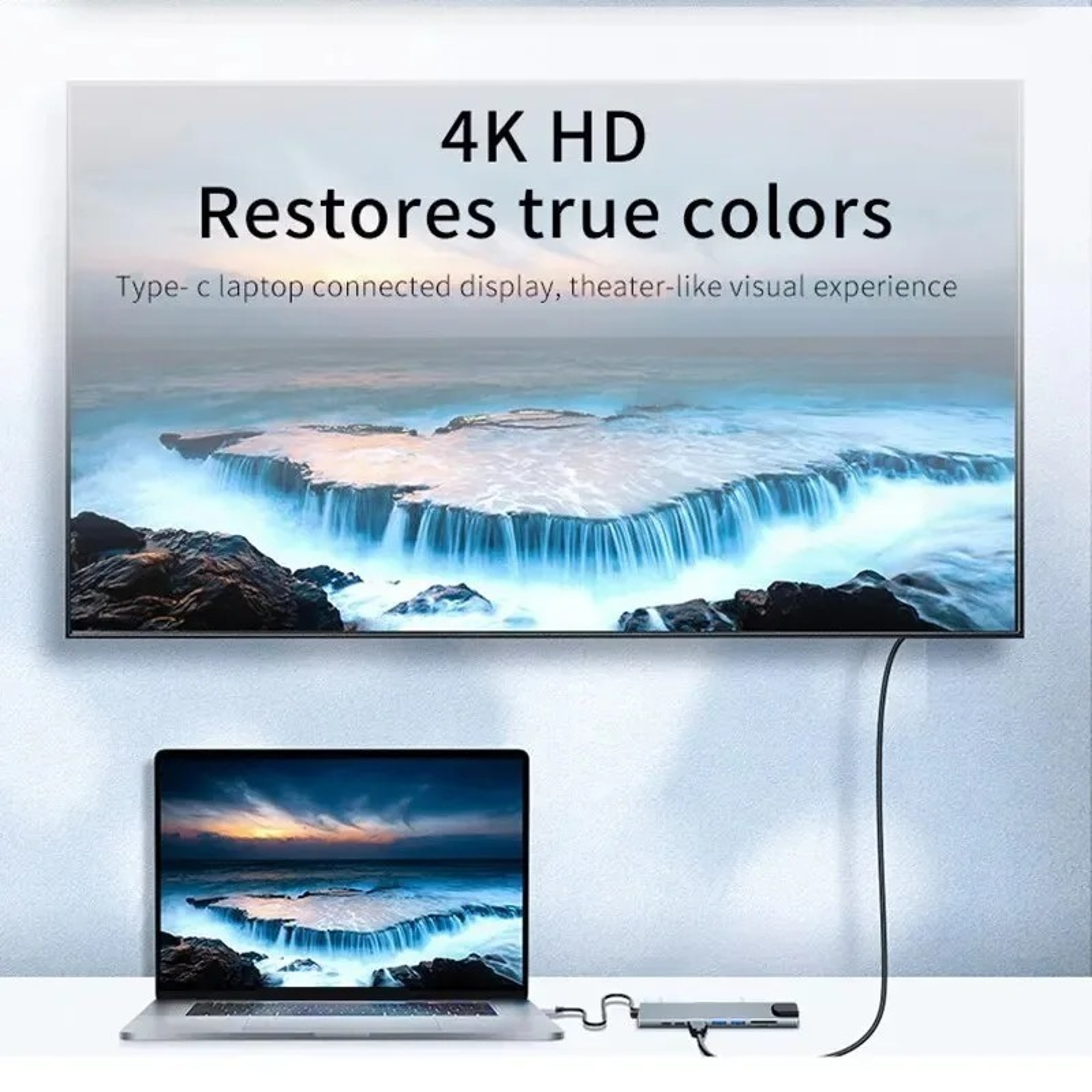 8 In 1 USB C Hub Adapter 4K HDMI Type C With RJ45 And PD Fast Charge For MacBook Laptop 4
