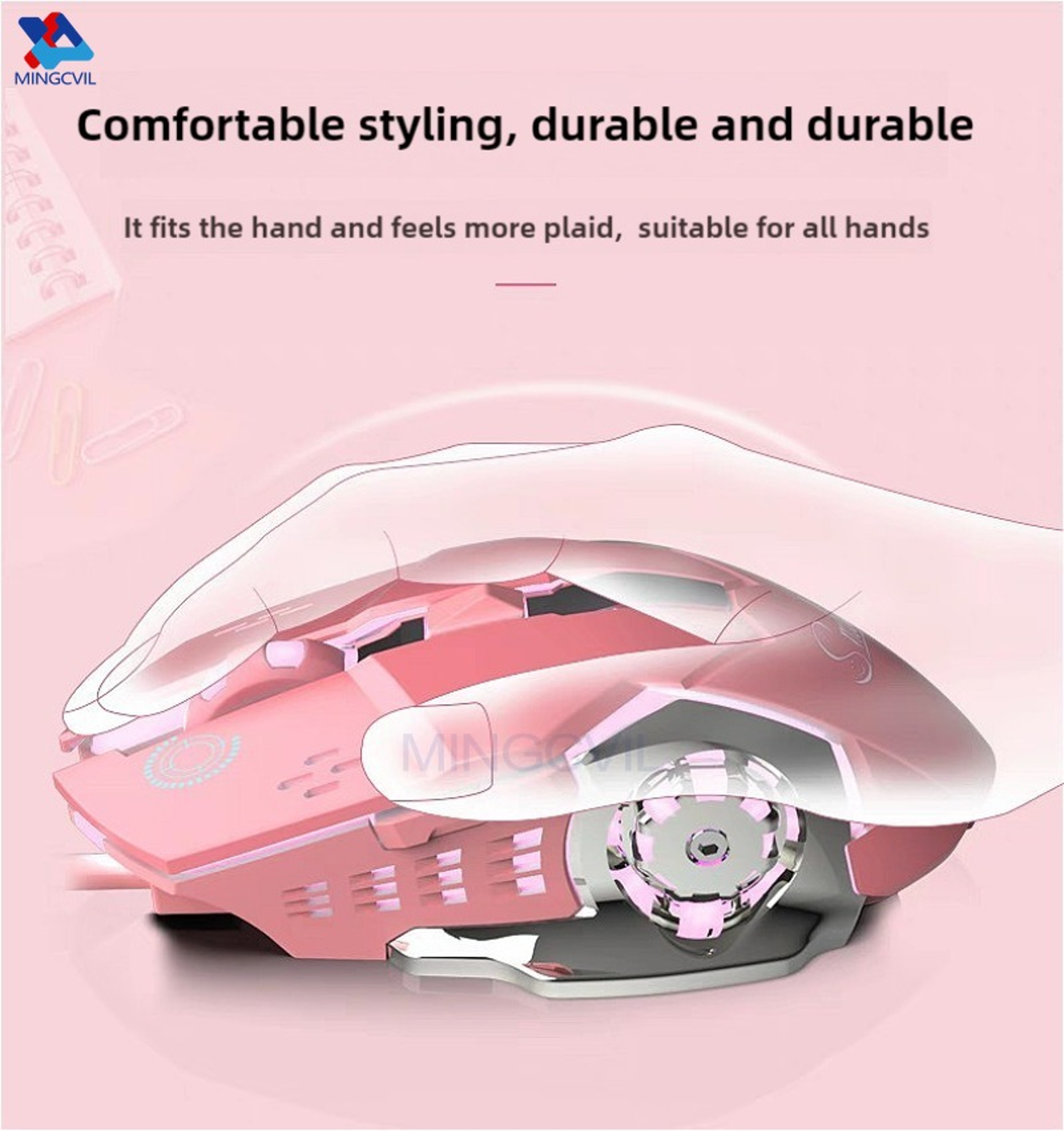 ESports Bluetooth Mouse Rechargeable Wireless USB Gaming PC Mouse With Backlight 1
