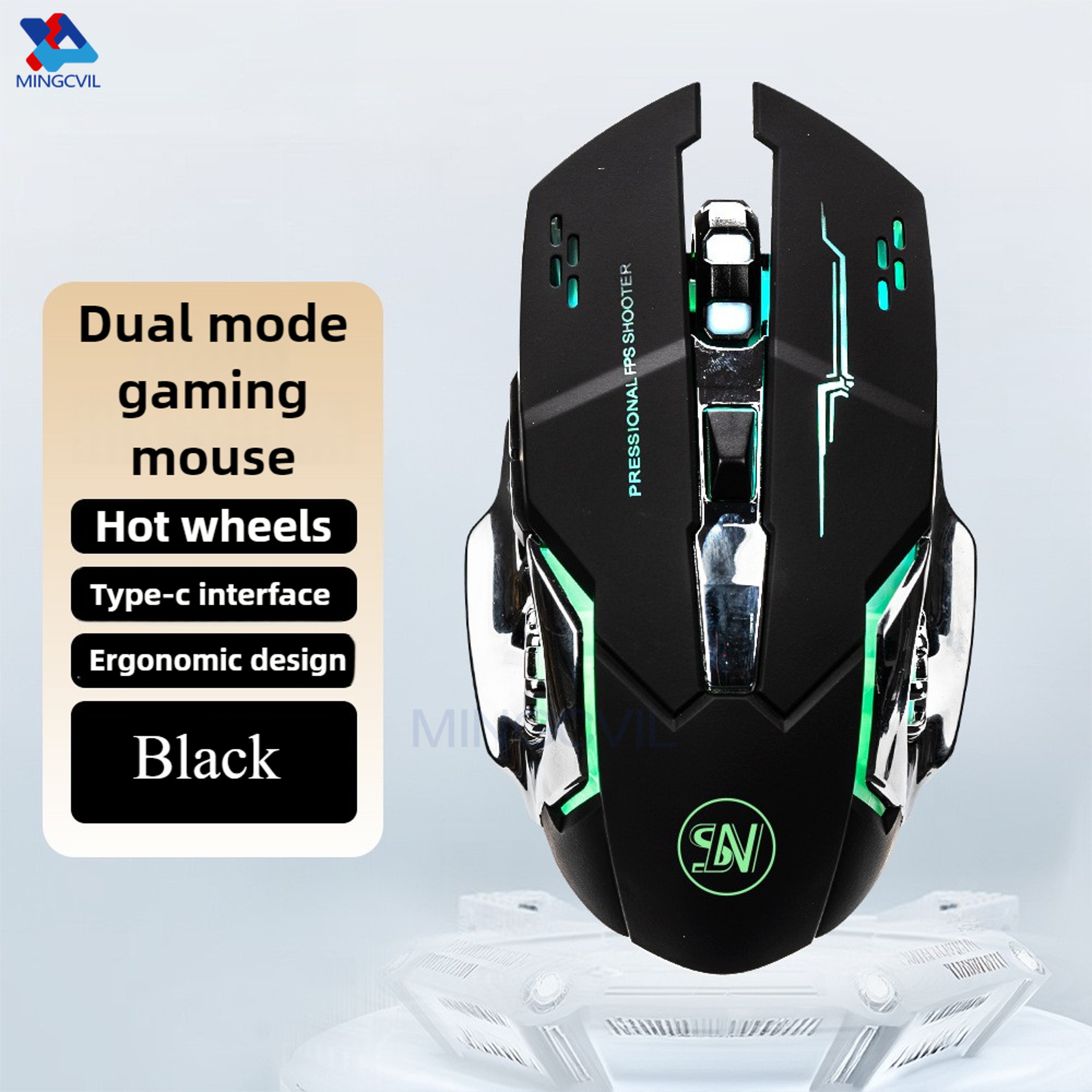 ESports Bluetooth Mouse Rechargeable Wireless USB Gaming PC Mouse With Backlight 8
